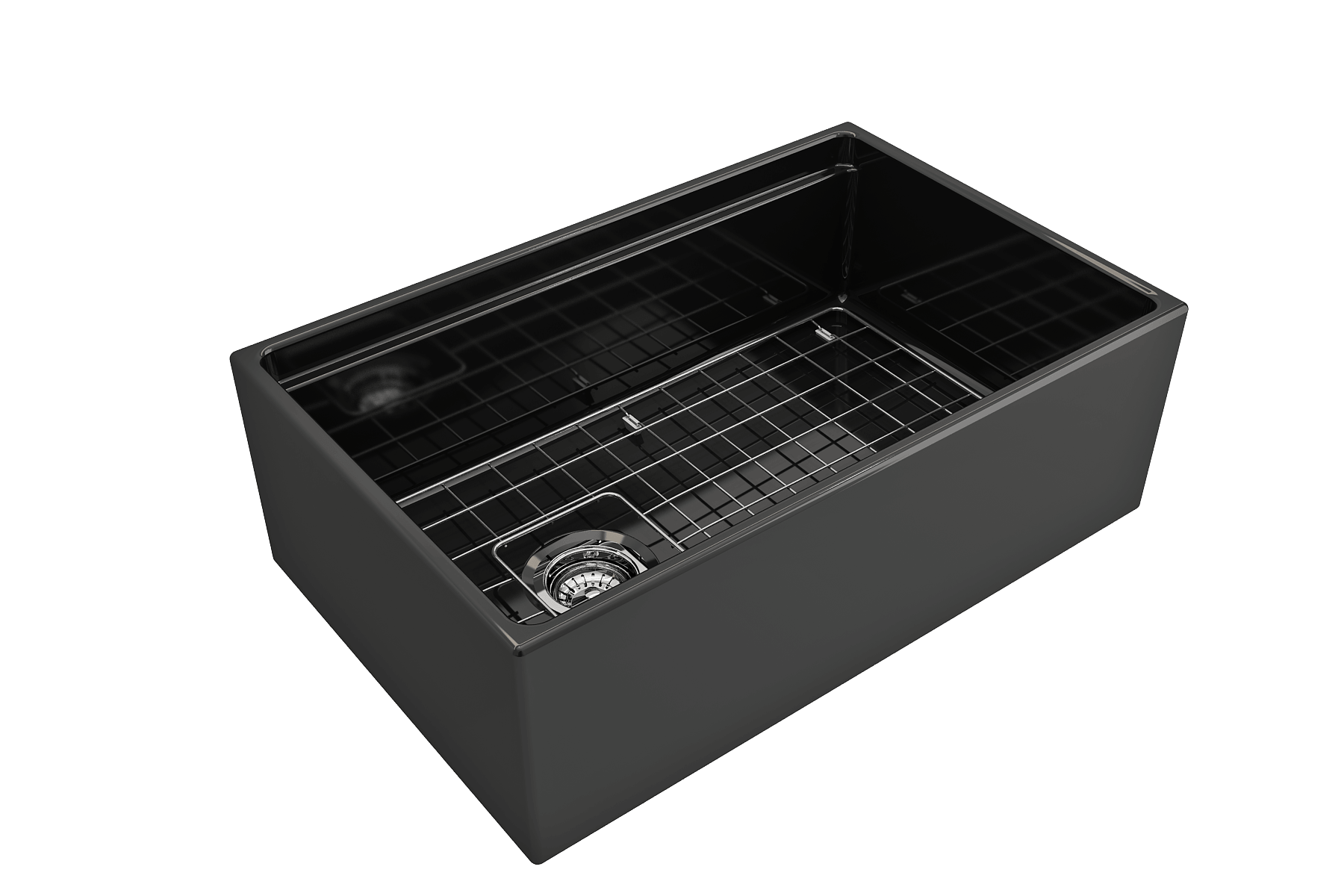 Alternate Image for BOCCHI Contempo 30" Fireclay Workstation Farmhouse Sink with Accessories, Black, 1344-005-0120
