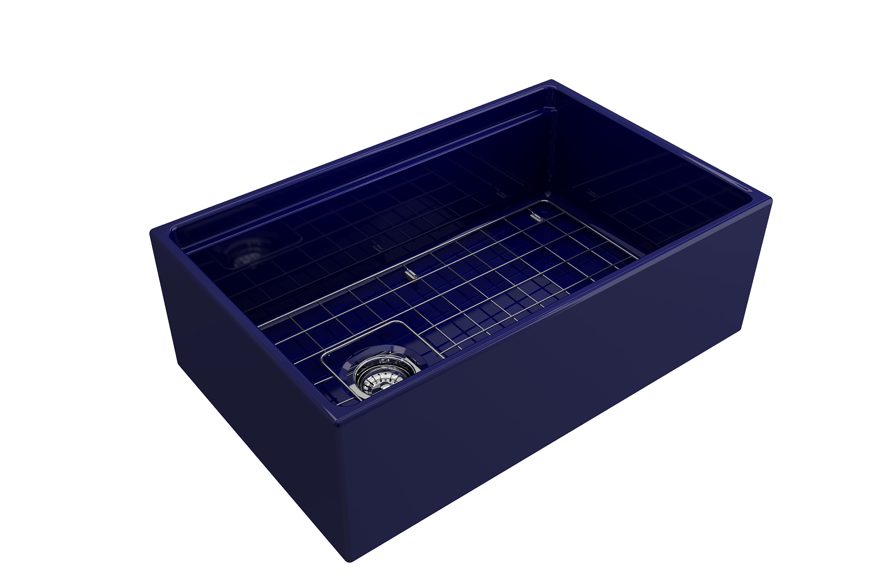 Alternate Image for BOCCHI Contempo 30" Fireclay Workstation Farmhouse Sink with Accessories, Sapphire Blue, 1344-010-0120