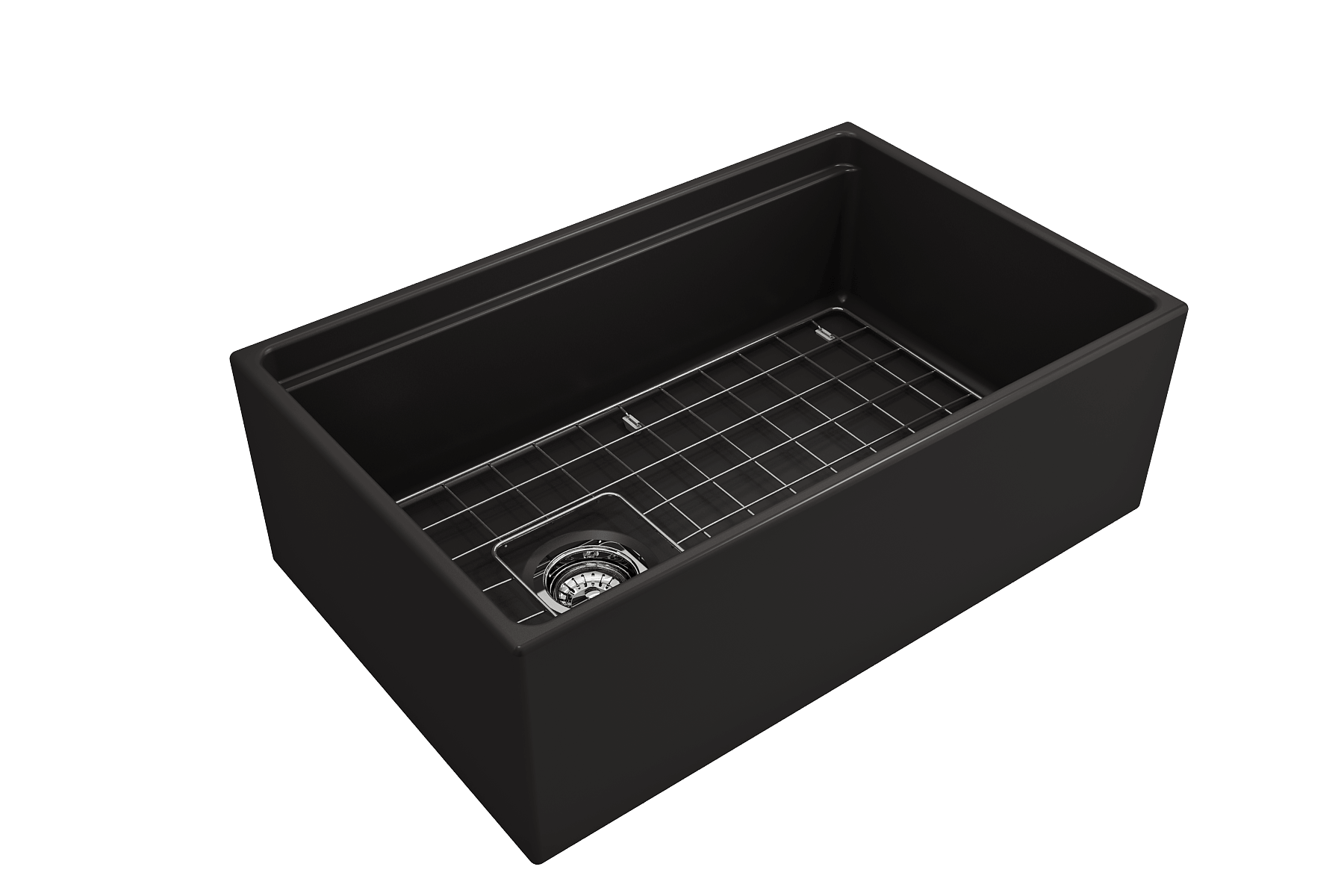 Alternate Image for BOCCHI Contempo 30" Fireclay Workstation Farmhouse Sink with Accessories, Matte Black, 1344-004-0120