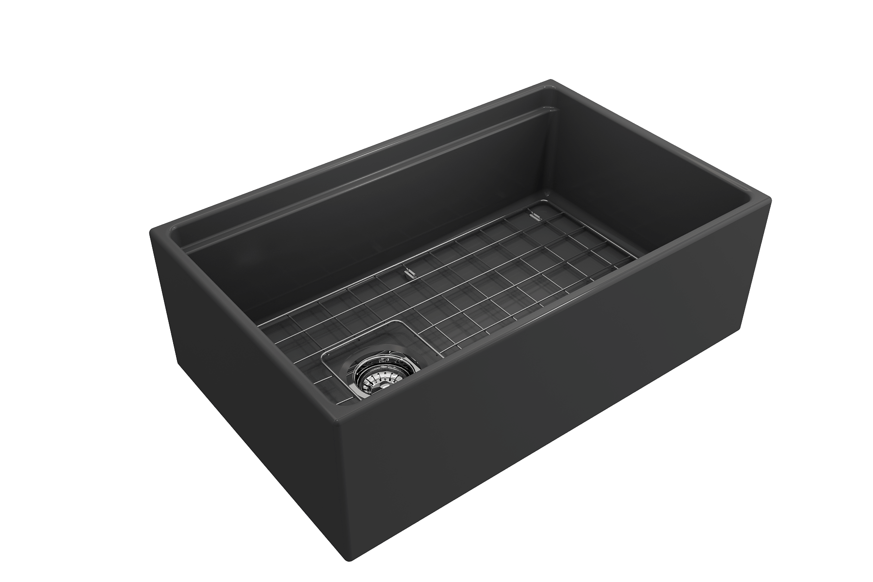 Alternate Image for BOCCHI Contempo 30" Fireclay Workstation Farmhouse Sink with Accessories, Matte Dark Gray, 1344-020-0120
