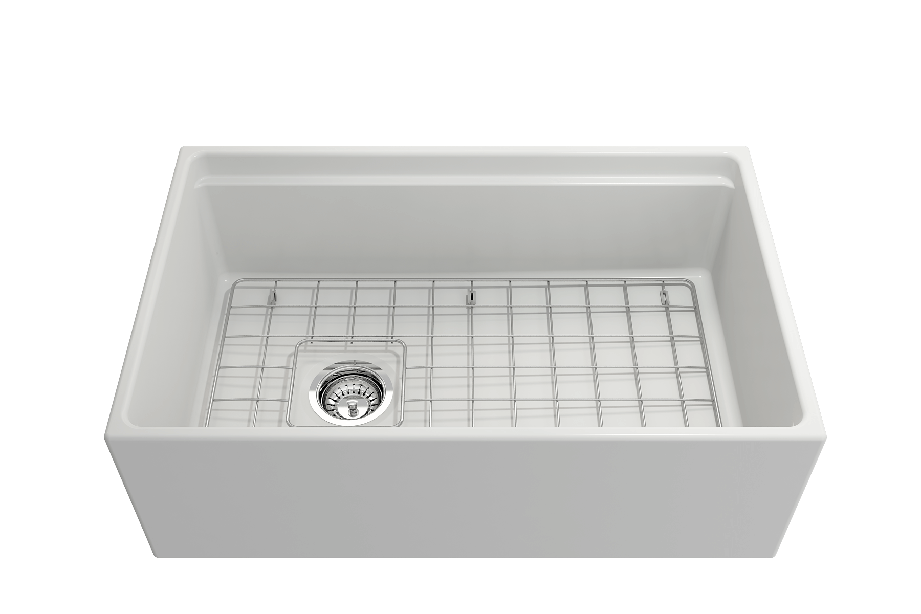 Alternate Image for BOCCHI Contempo 30" Fireclay Workstation Farmhouse Sink with Accessories, Matte White, 1344-002-0120
