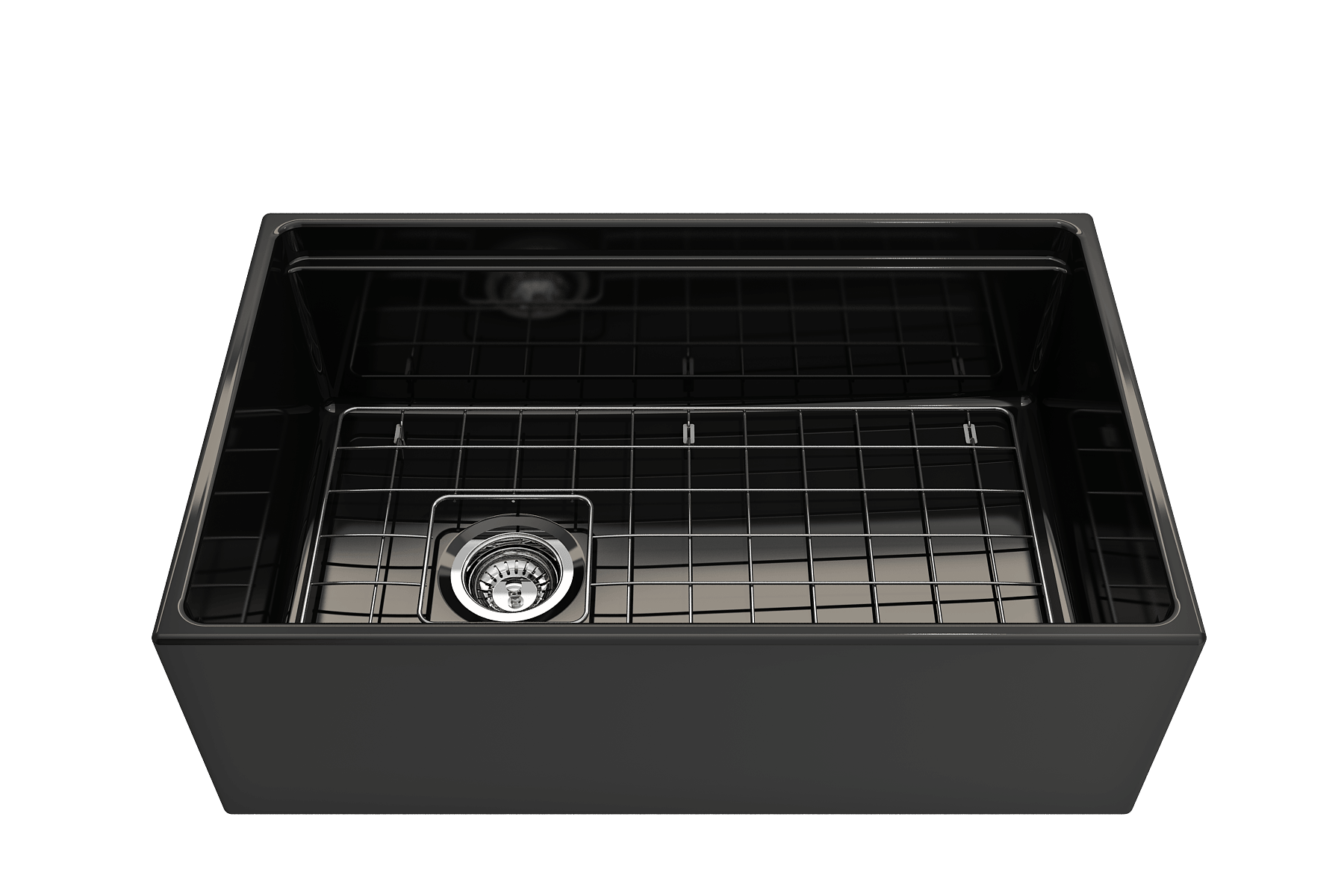 Alternate Image for BOCCHI Contempo 30" Fireclay Workstation Farmhouse Sink with Accessories, Black, 1344-005-0120