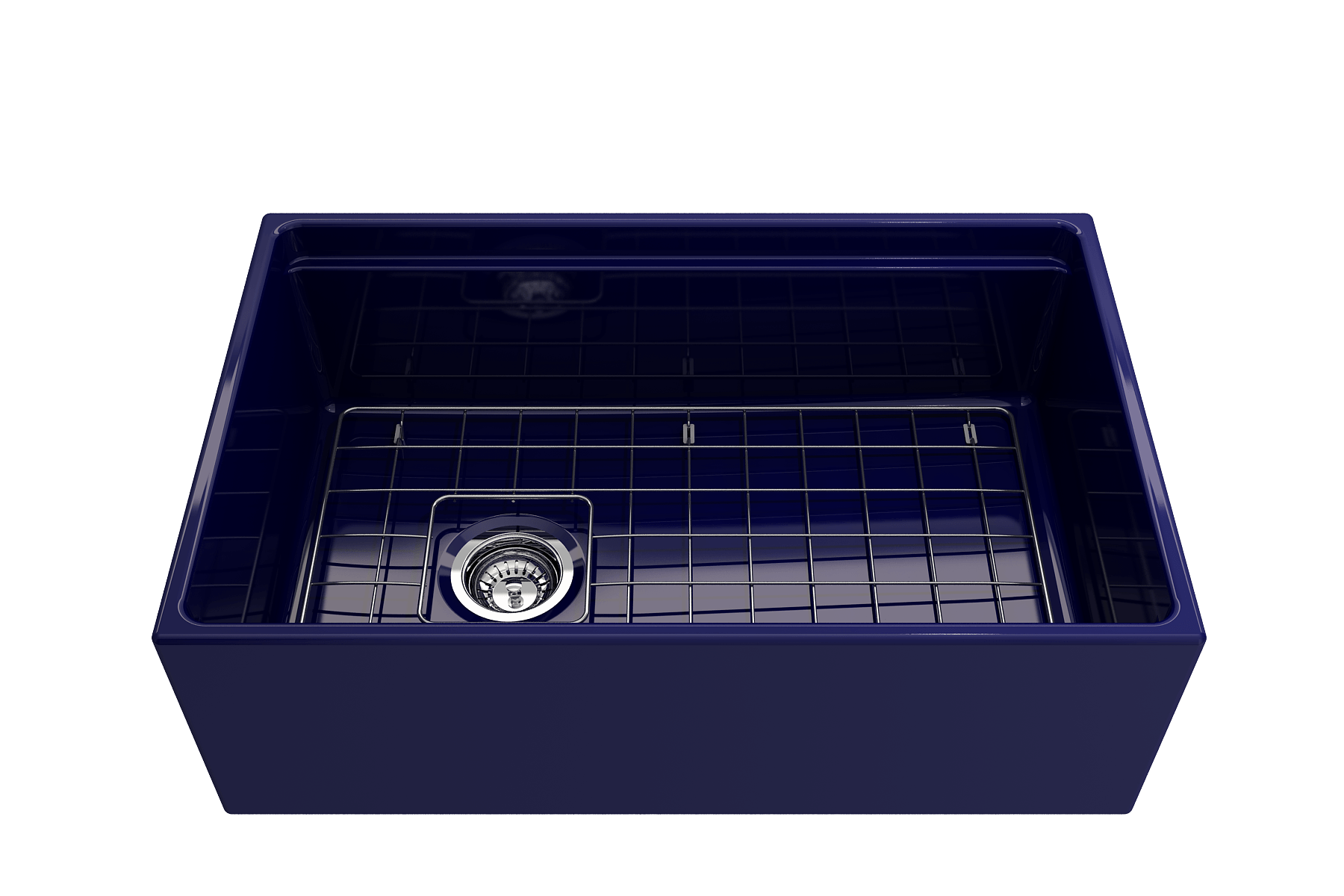 Alternate Image for BOCCHI Contempo 30" Fireclay Workstation Farmhouse Sink with Accessories, Sapphire Blue, 1344-010-0120
