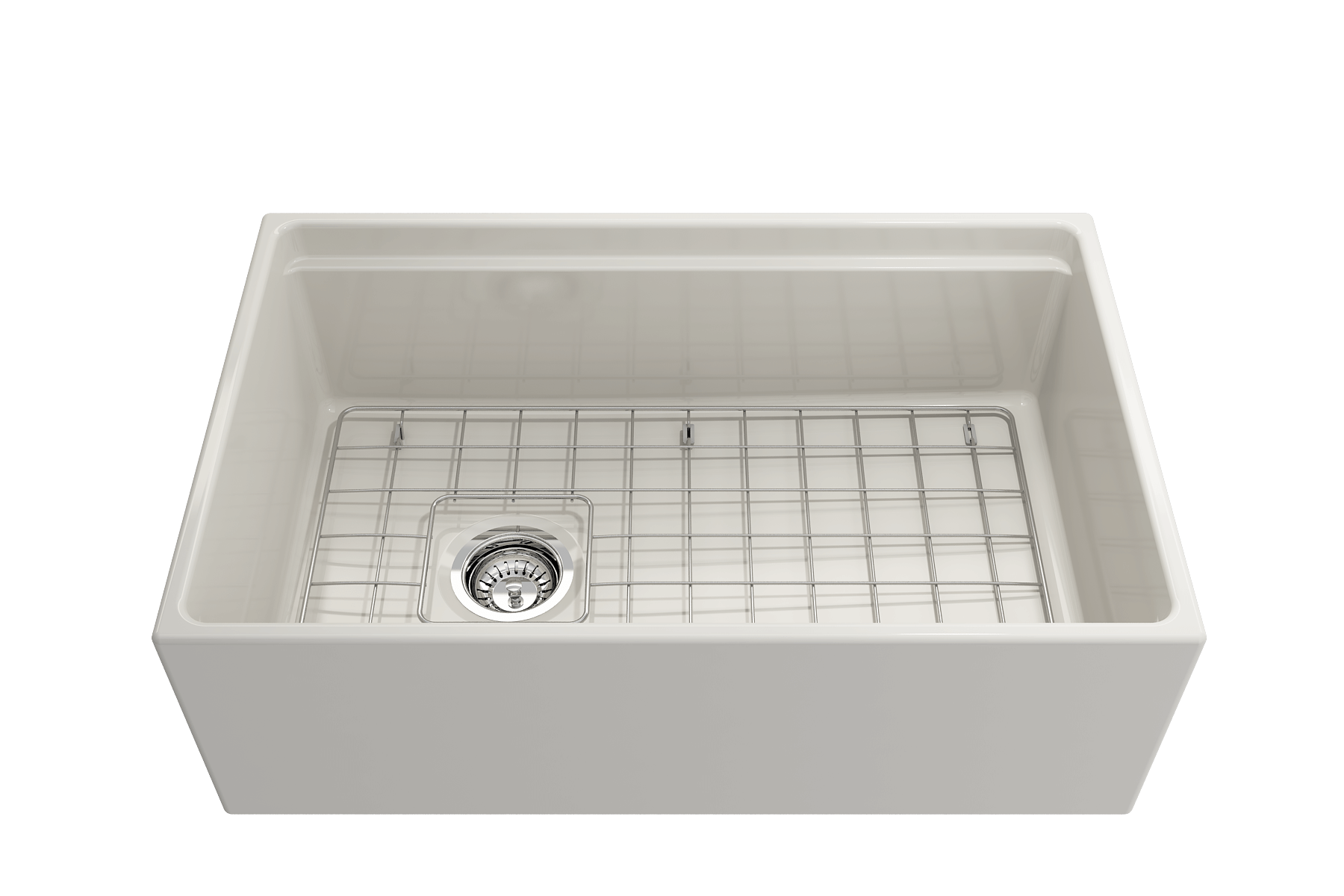Alternate Image for BOCCHI Contempo 30" Fireclay Workstation Farmhouse Sink with Accessories, Biscuit, 1344-014-0120