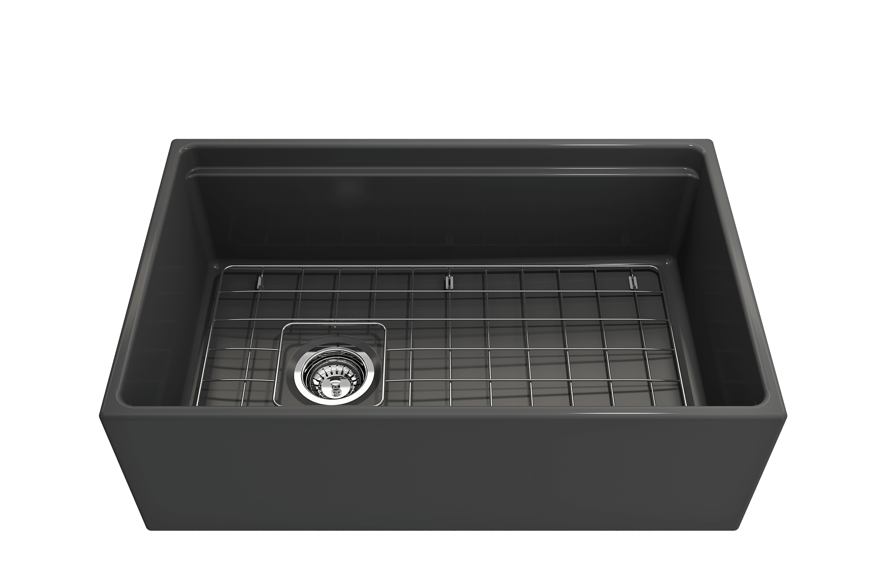 Alternate Image for BOCCHI Contempo 30" Fireclay Workstation Farmhouse Sink with Accessories, Matte Dark Gray, 1344-020-0120
