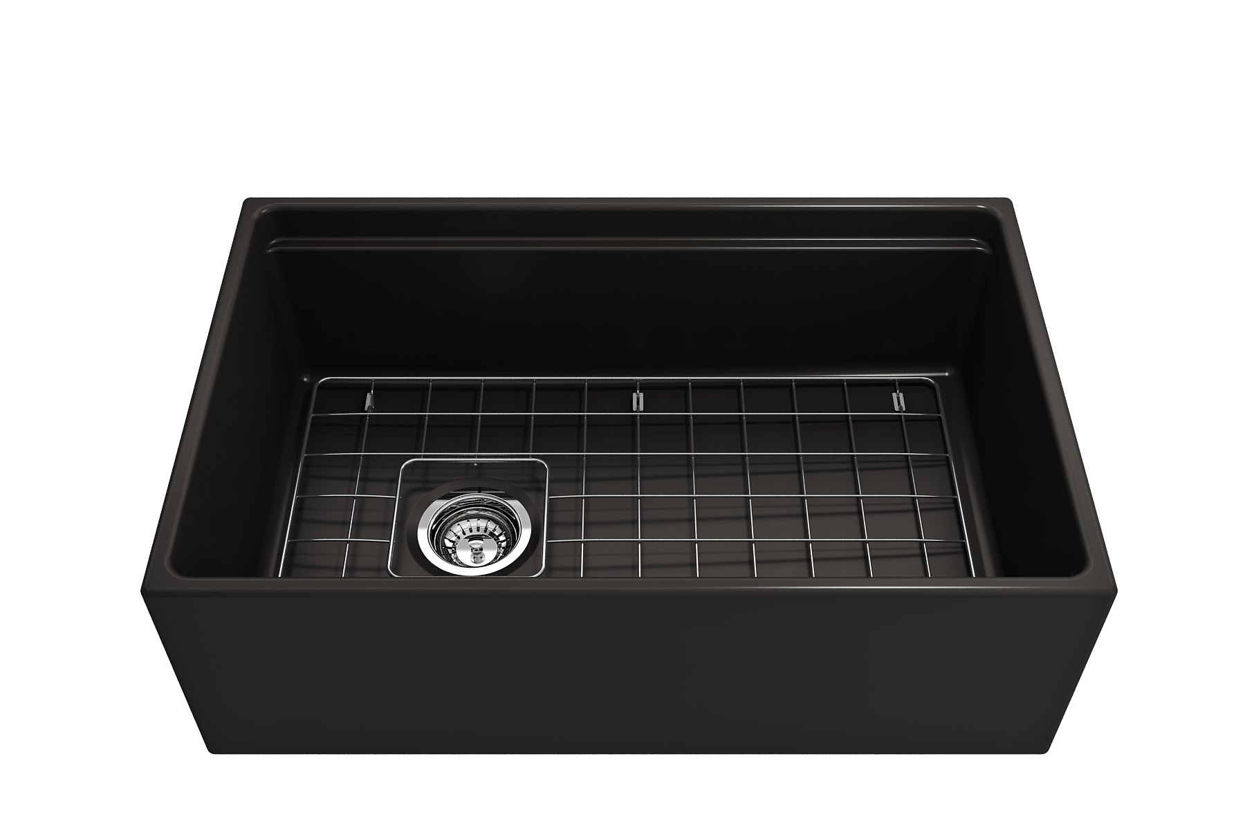 Alternate Image for BOCCHI Contempo 30" Fireclay Workstation Farmhouse Sink with Accessories, Matte Black, 1344-004-0120