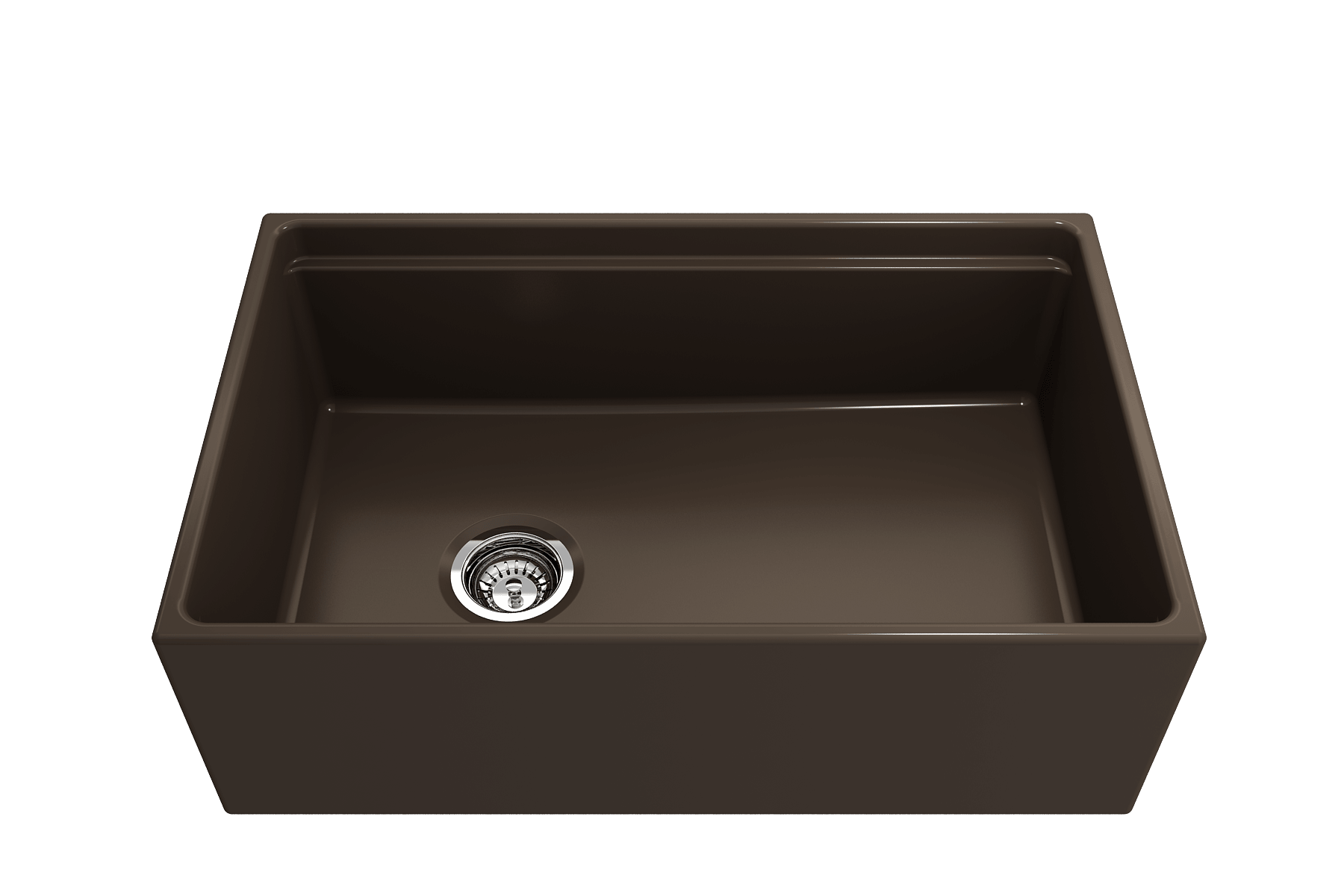 Alternate Image for BOCCHI Contempo 30" Fireclay Workstation Farmhouse Sink with Accessories, Matte Brown, 1344-025-0120