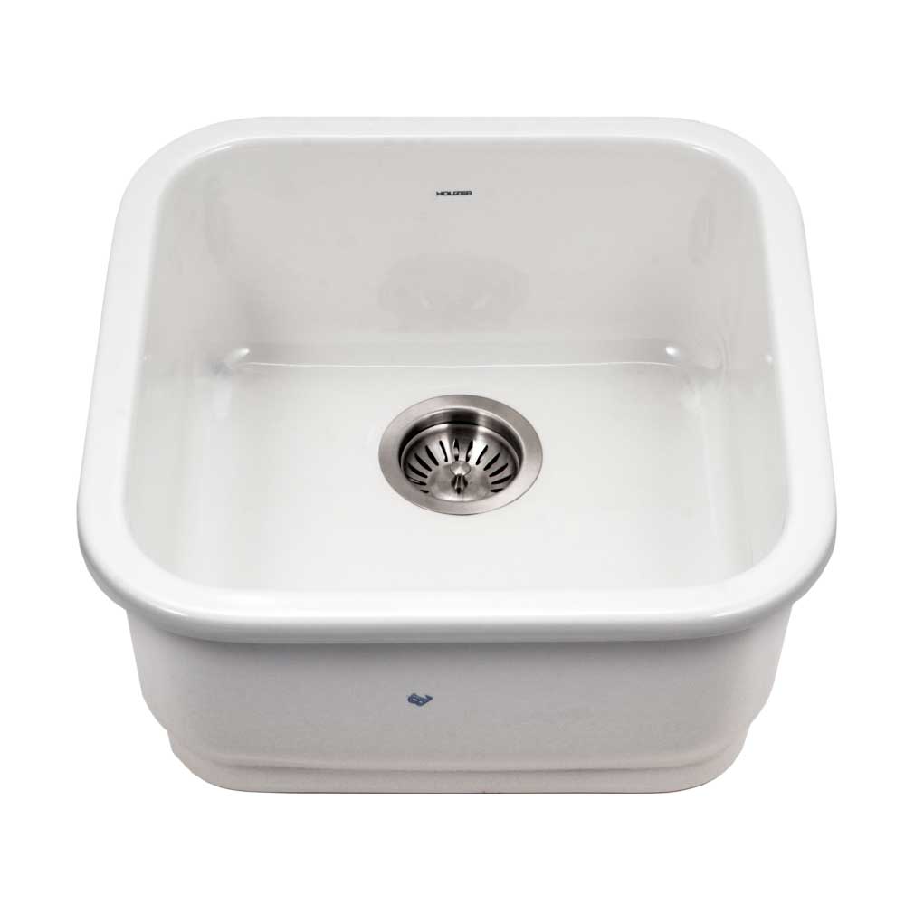 Houzer 19" Fireclay Undermount Bar Sink, White, Platus Series, PTB-1919 WH