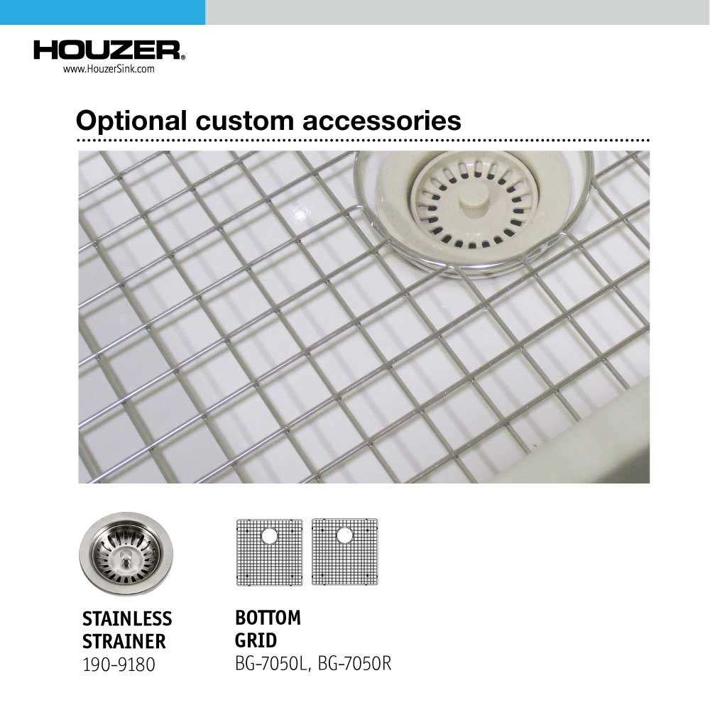 Alternate Image for Houzer Platus 32" Fireclay 50/50 Low Divide Double Bowl Farmhouse Kitchen Sink, Biscuit, PTD-6400 BQ
