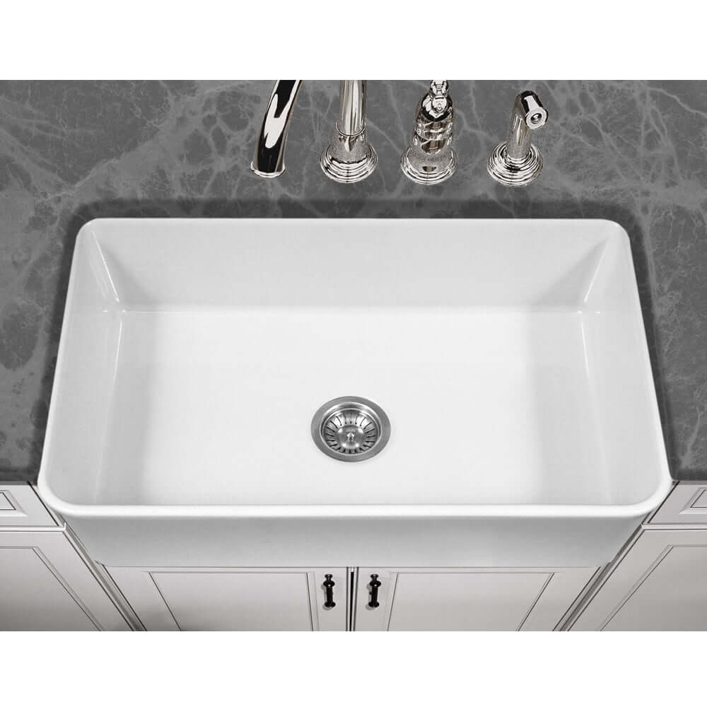 Alternate Image for Houzer Platus 33" White Farmhouse Apron Front Fireclay Kitchen Sink, PTG-4300 WH