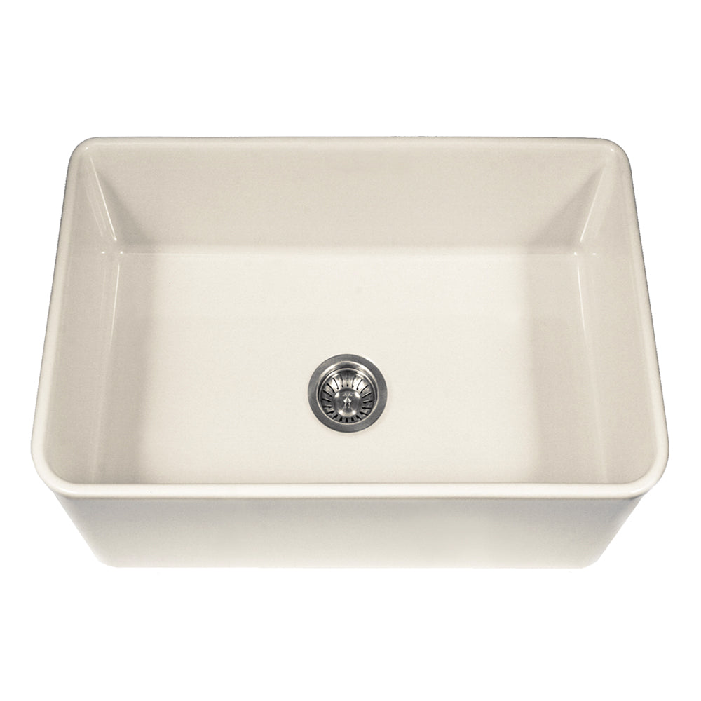 Houzer 30" Fireclay Farmhouse Apron Front Single Bowl Kitchen Sink, Biscuit, PTS-4100 BQ - The Sink Boutique