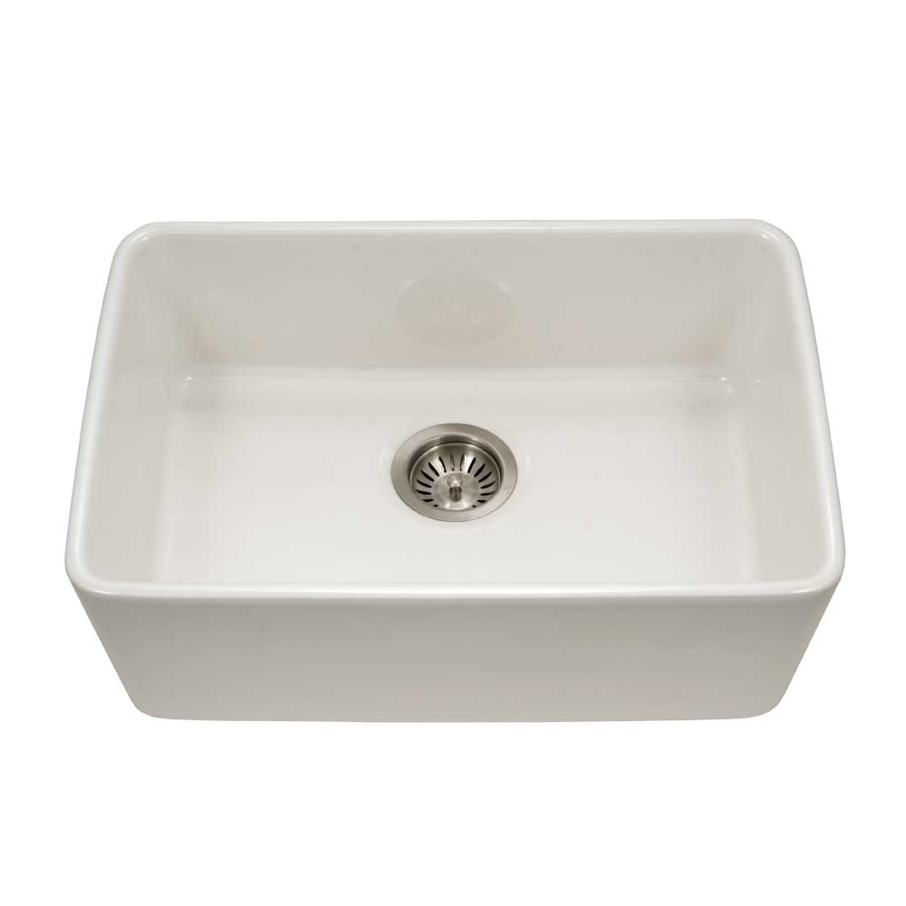 Alternate Image for Houzer 23" Fireclay Undermount Single Bowl Kitchen Sink, Biscuit, Platus Series, PTU-2400 BQ