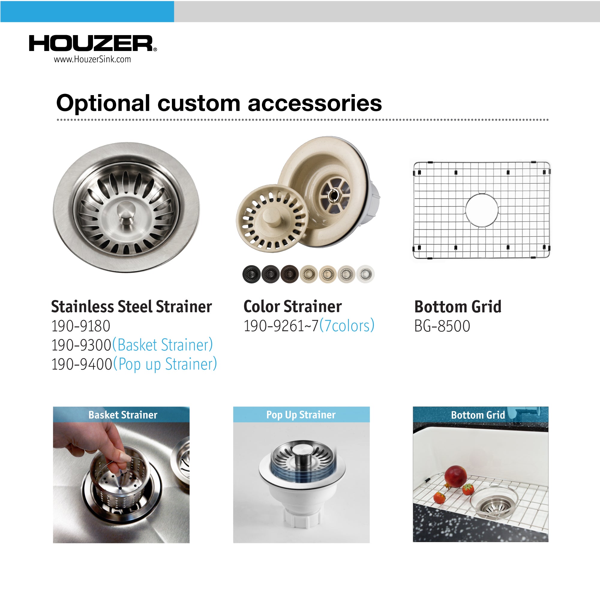 Alternate Image for Houzer Platus 18" Undermount Fireclay Kitchen Sink, Black, PTU-2800 BL