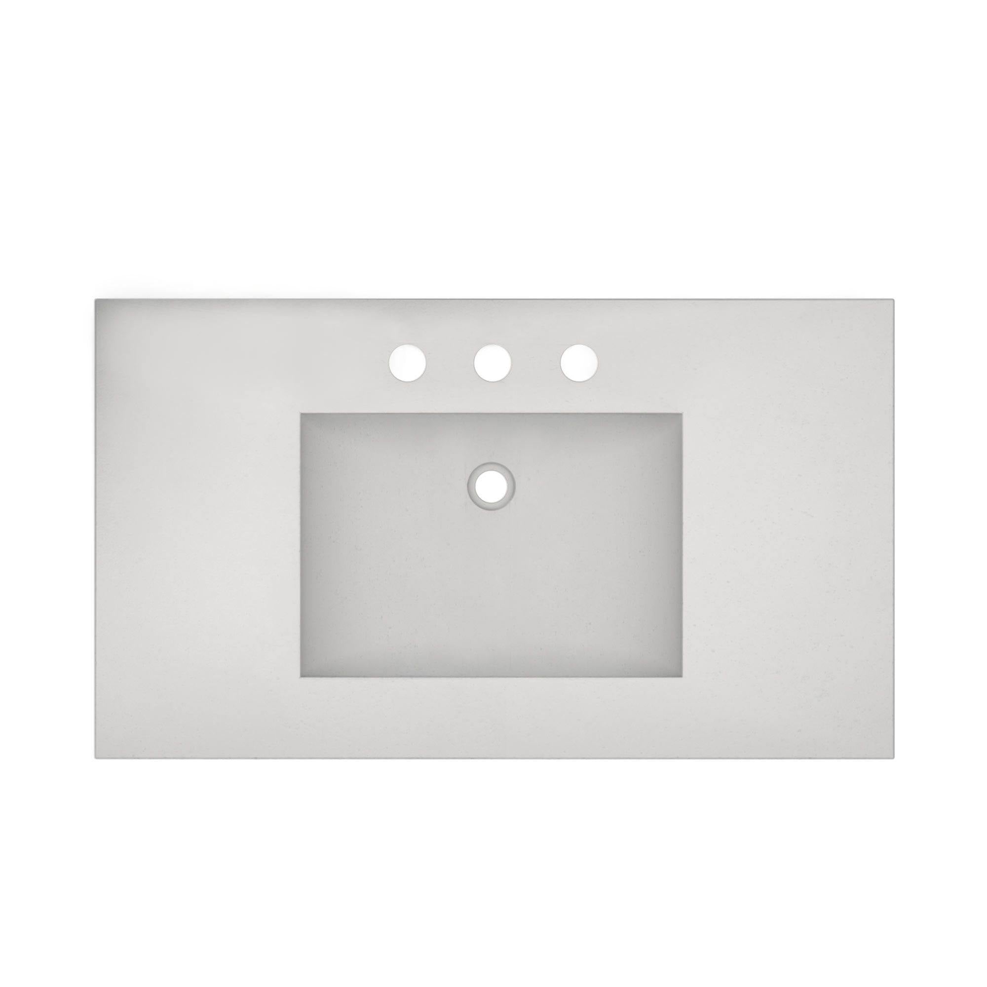 Native Trails 36" NativeStone Palomar Vanity Top with Integral Sink in Pearl - 8" Widespread Cutout, NSVNT36-P
