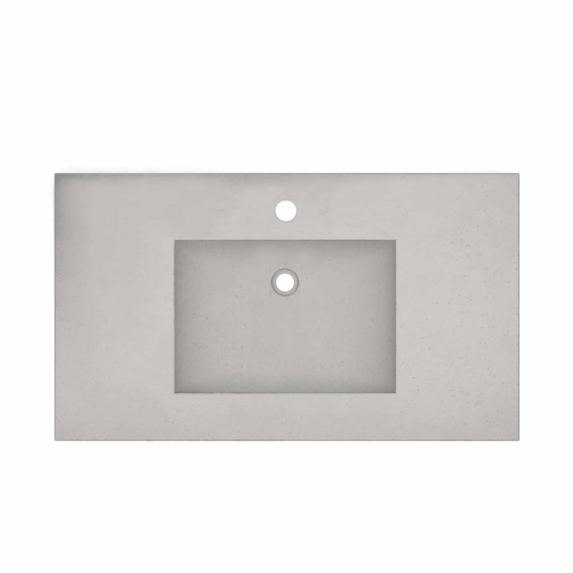 Native Trails 36" NativeStone Palomar Vanity Top with Integral Sink in Ash - Single Faucet Cutout, NSVNT36-A1