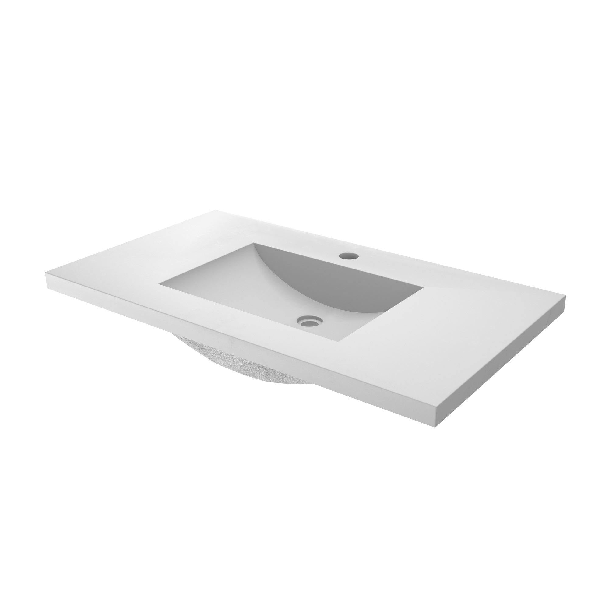 Native Trails 36" NativeStone Palomar Vanity Top with Integral Sink in Pearl - Single Faucet Cutout, NSVNT36-P1