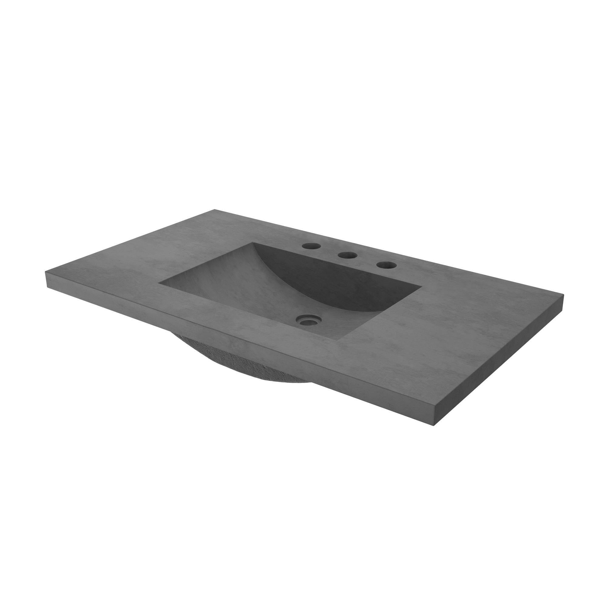 Native Trails 36" NativeStone Palomar Vanity Top with Integral Sink in Slate - 8" Widespread Cutout, NSVNT36-S