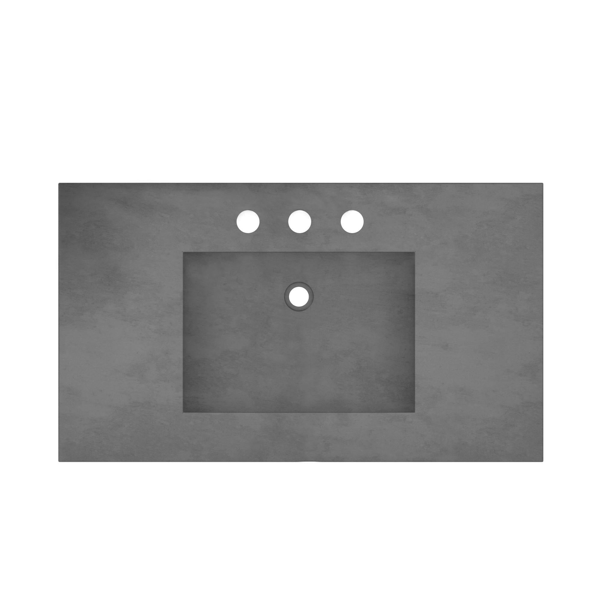 Native Trails 36" NativeStone Palomar Vanity Top with Integral Sink in Slate - 8" Widespread Cutout, NSVNT36-S