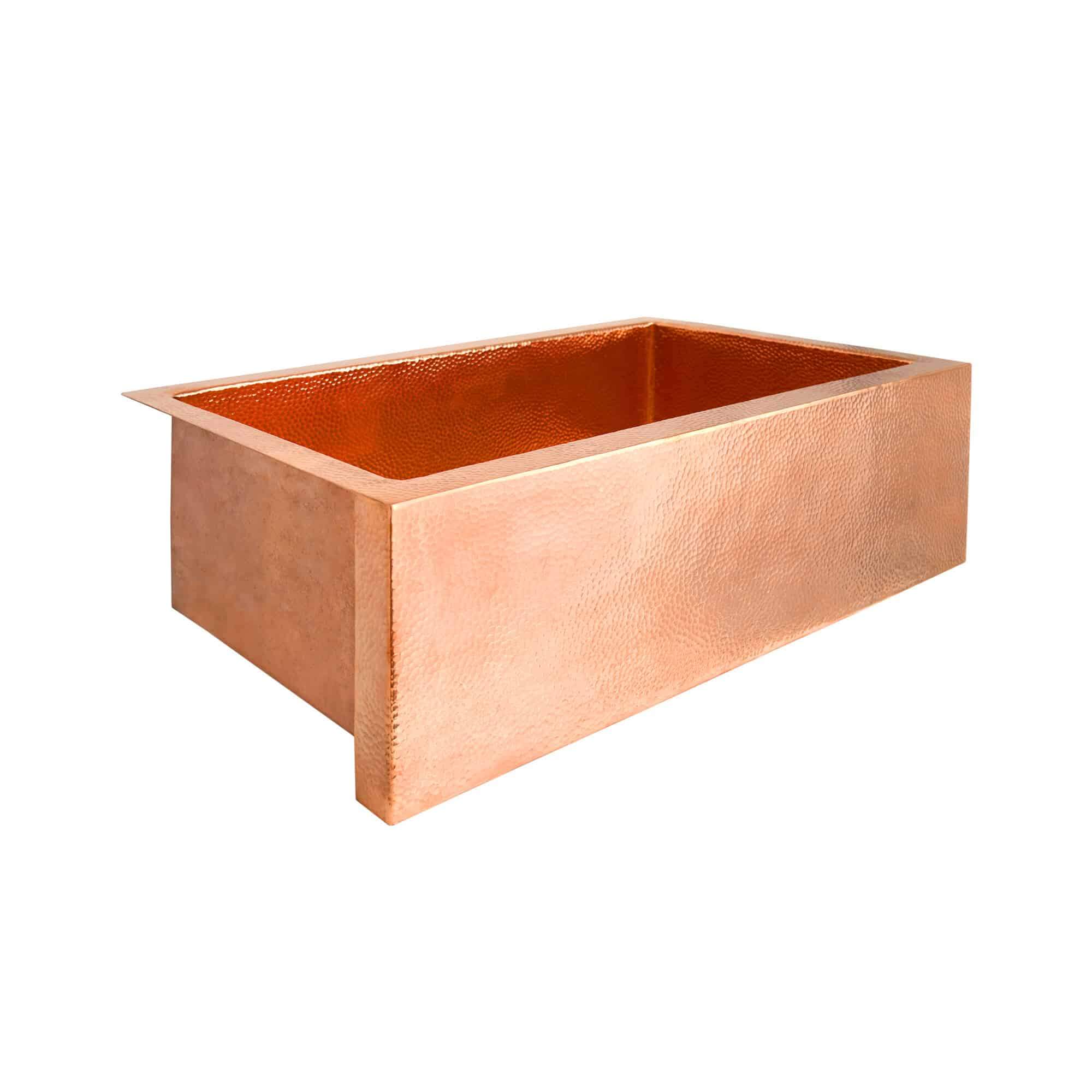 Native Trails Pinnacle 33" Copper Farmhouse Sink, Polished Copper, CPK492