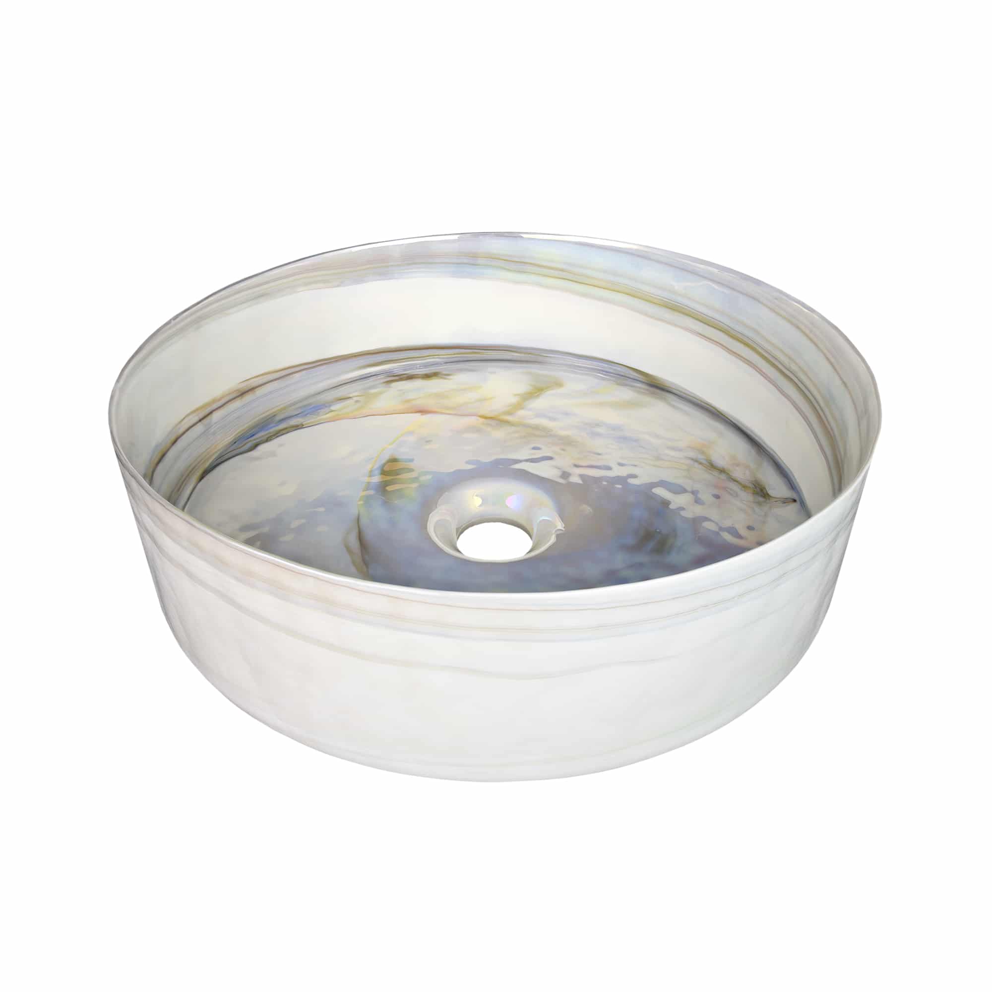 Alternate Image for Native Trails 36" Americana Vanity in Whitewash with Carrara Marble Top and Positano in Abalone, No Faucet Hole, BND36-VB-CT-MG-034