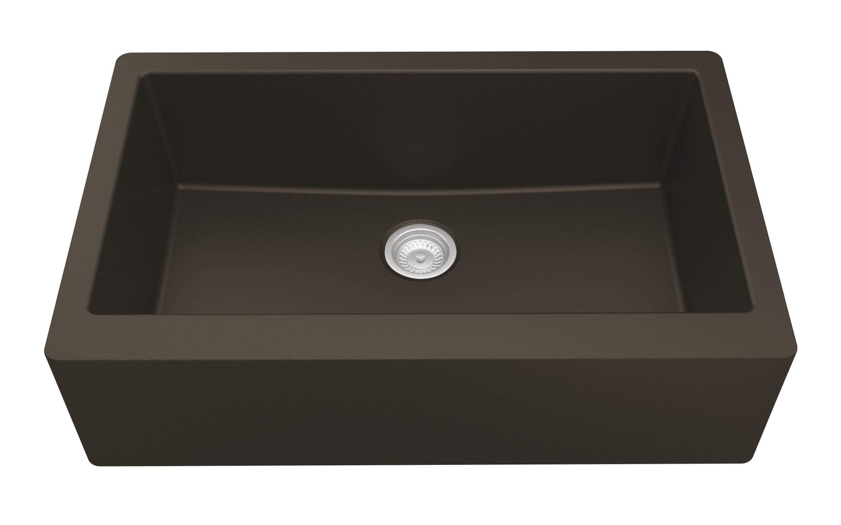 Alternate Image for Karran 34" Quartz Composite Farmhouse Sink, Brown, QA-740-BR