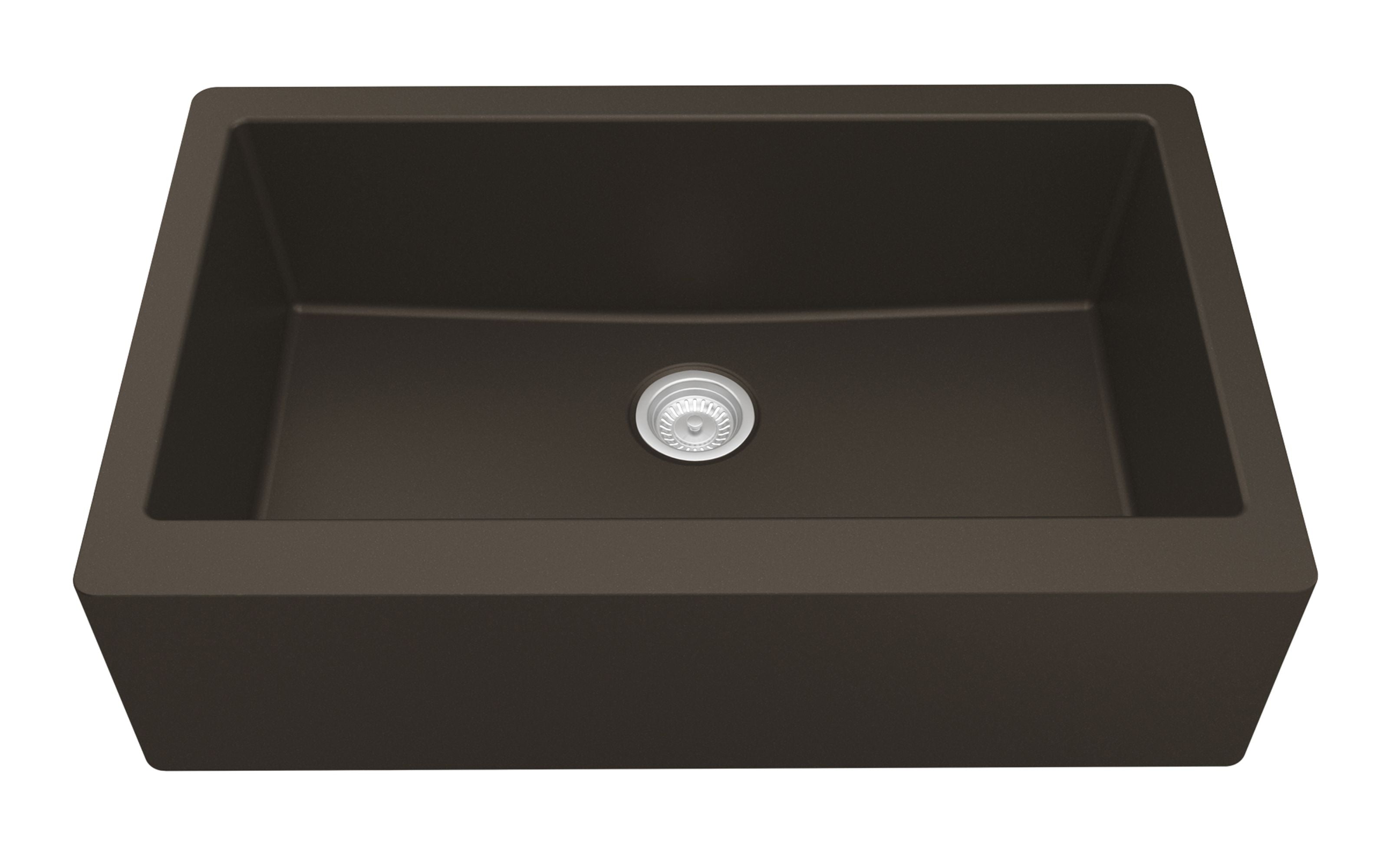 Karran 34" Quartz Composite Farmhouse Sink, Brown, QA-740-BR-PK1