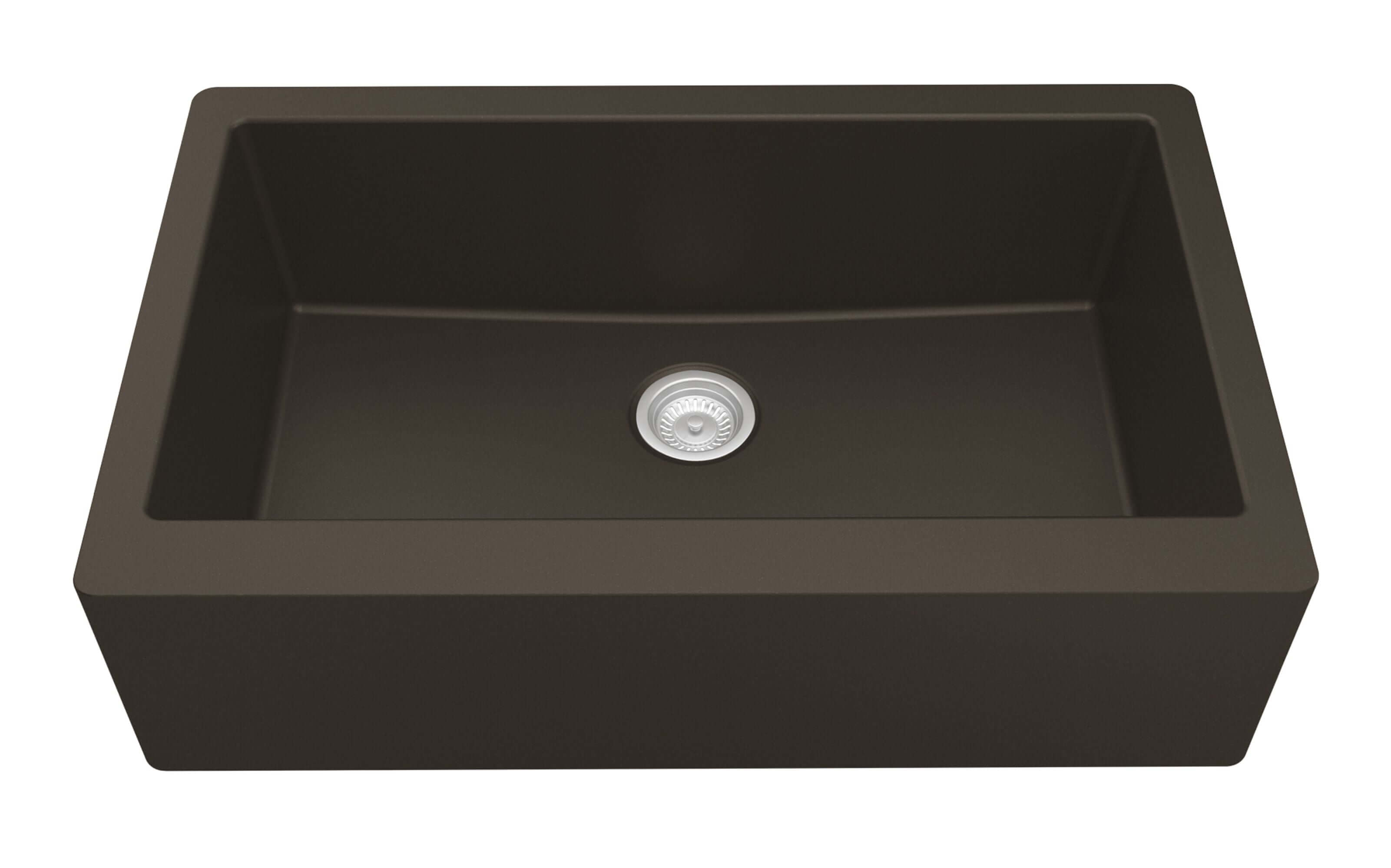 Alternate Image for Karran 34" Quartz Composite Farmhouse Sink, Brown, QA-740-BR-PK1