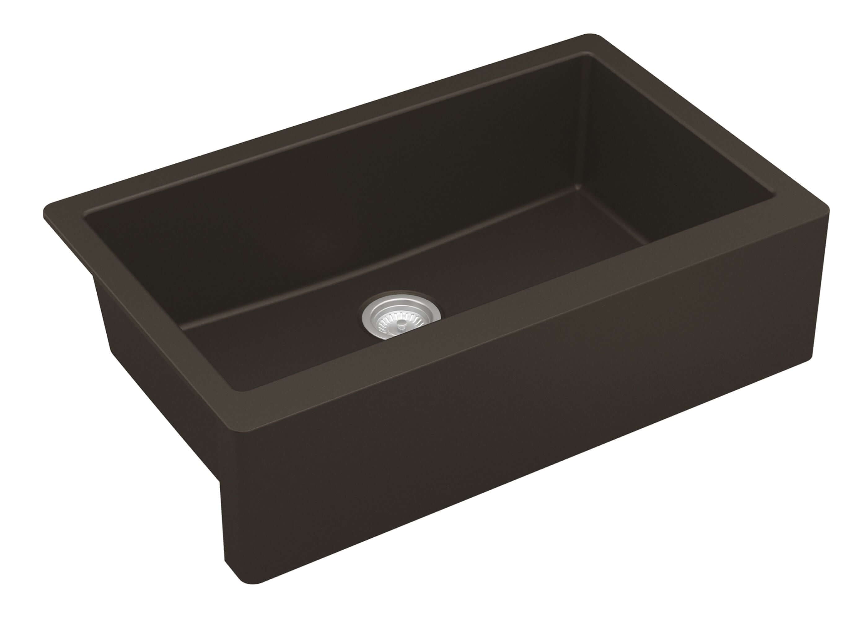 Alternate Image for Karran 34" Quartz Composite Farmhouse Sink, Brown, QA-740-BR-PK1