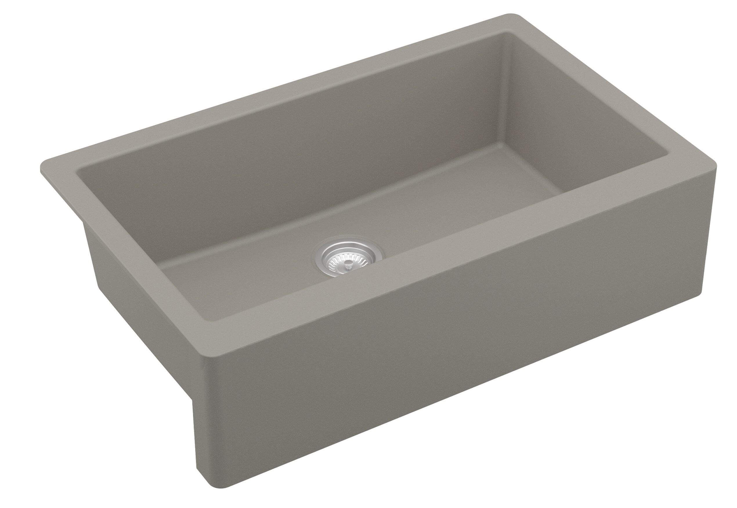Alternate Image for Karran 34" Quartz Composite Farmhouse Sink, Concrete, QA-740-CN