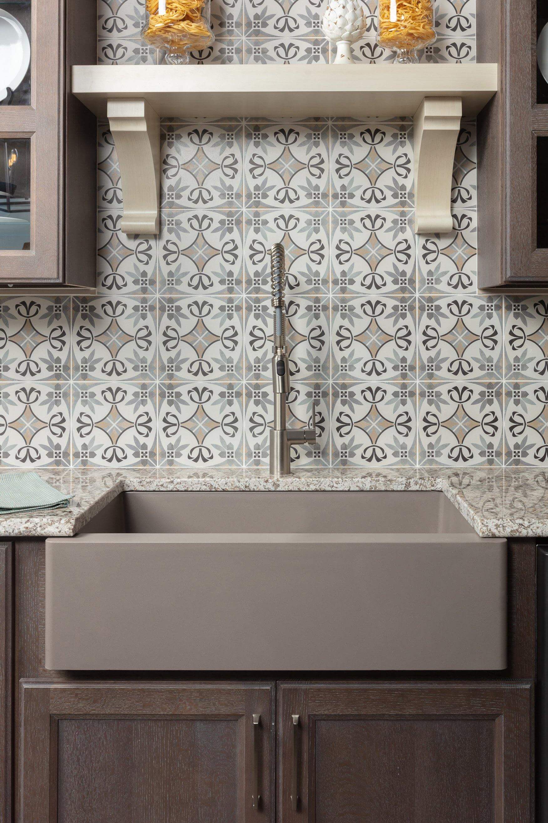 Alternate Image for Karran 34" Quartz Composite Farmhouse Sink, Concrete, QA-740-CN