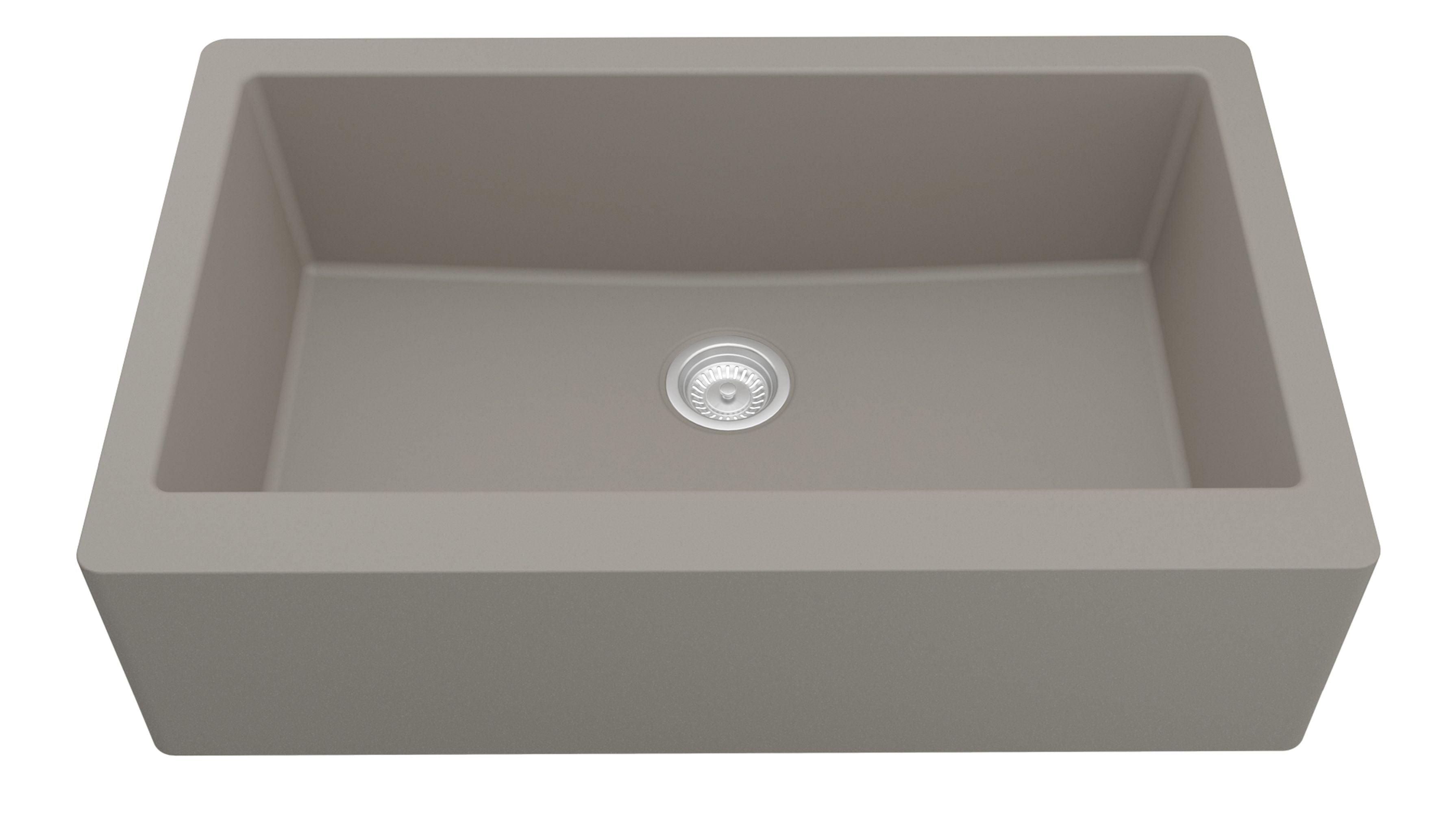 Karran 34" Quartz Composite Farmhouse Sink, Concrete, QA-740-CN-PK1