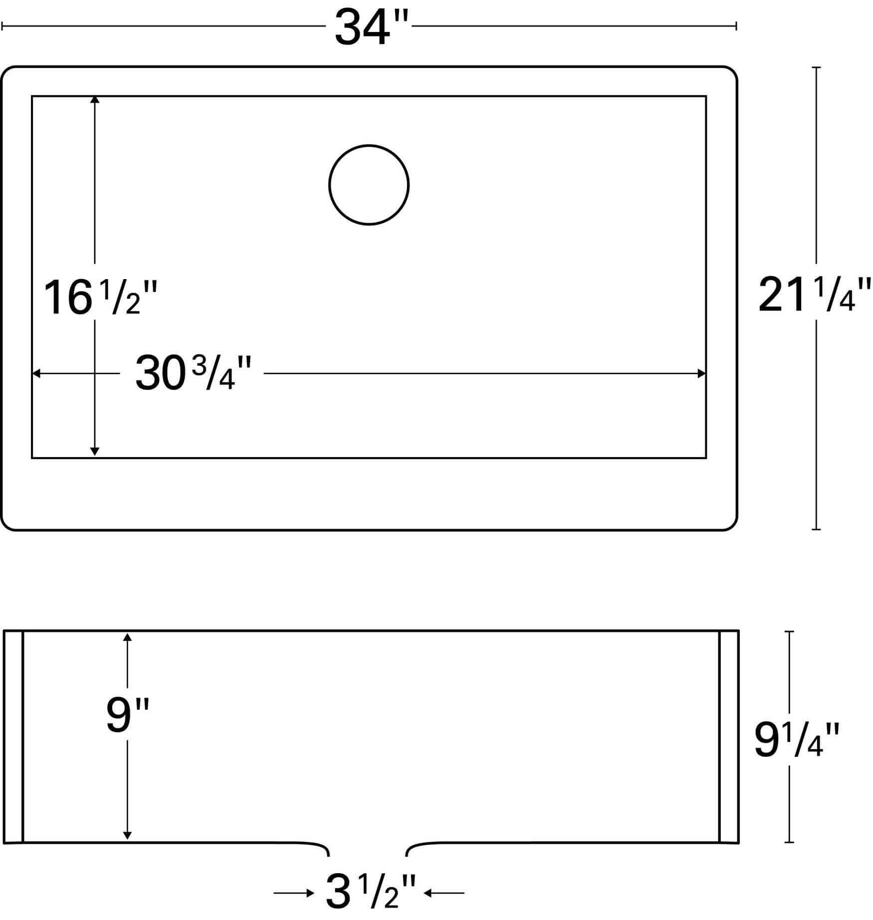 Alternate Image for Karran 34" Quartz Composite Farmhouse Sink, Concrete, QA-740-CN