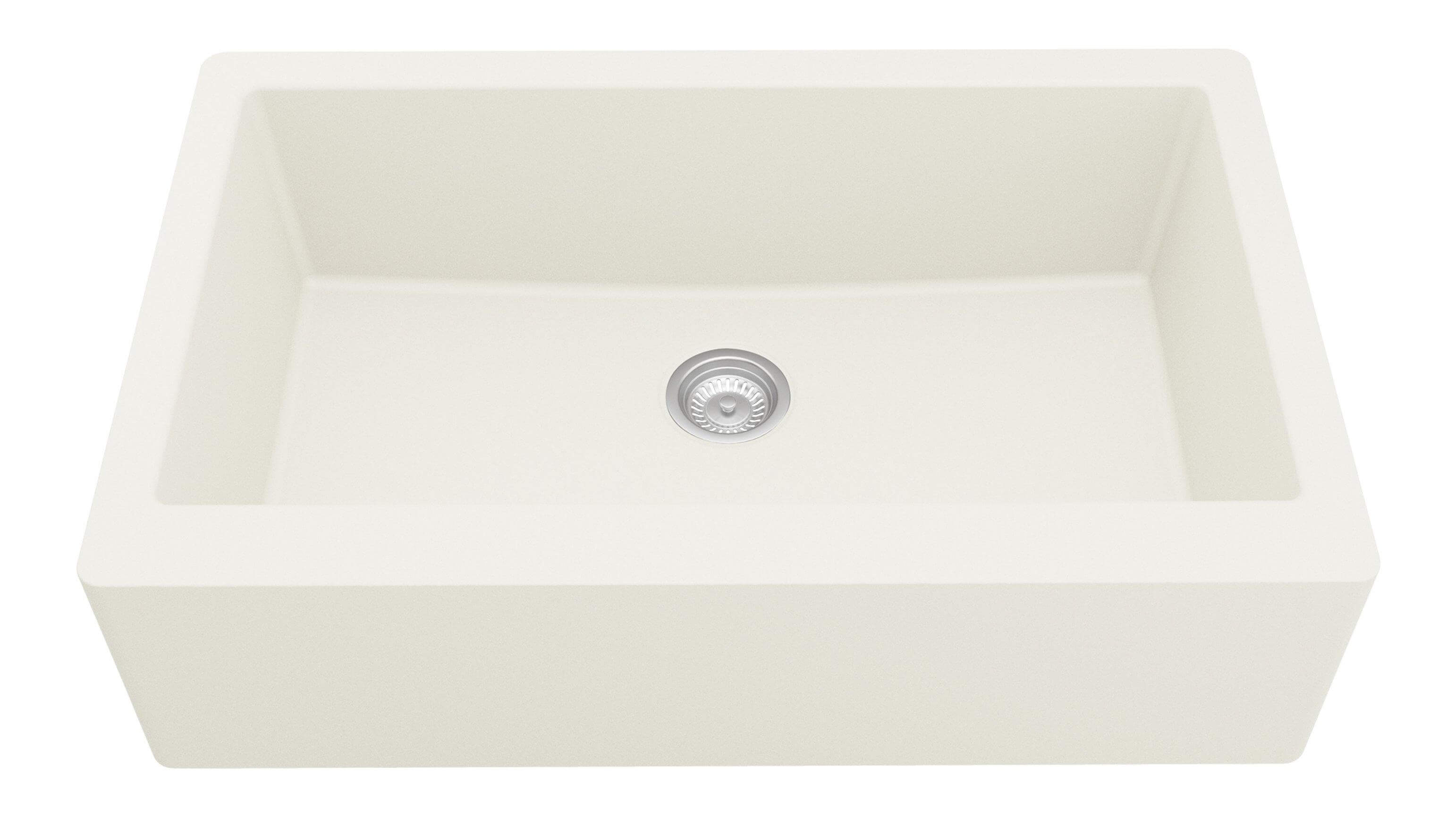 Alternate Image for Karran 34" Quartz Composite Farmhouse Sink, White, QA-740-WH