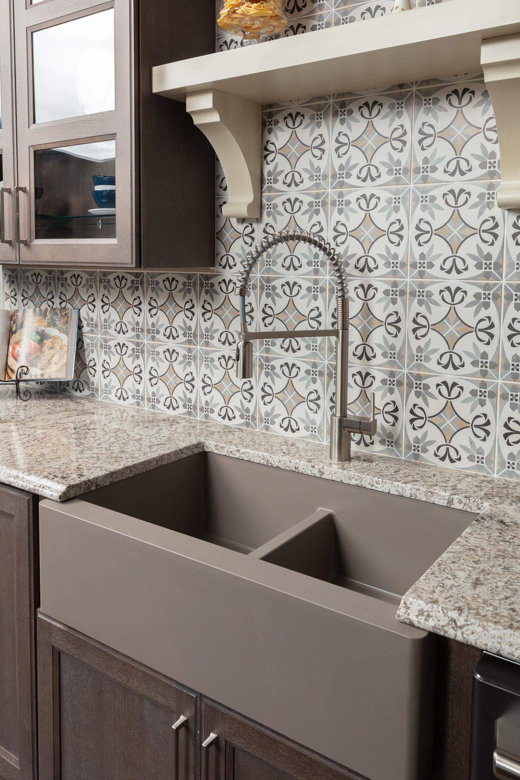 Alternate Image for Karran 34" Quartz Composite Farmhouse Sink, 50/50 Double Bowl, Concrete, QA-750-CN