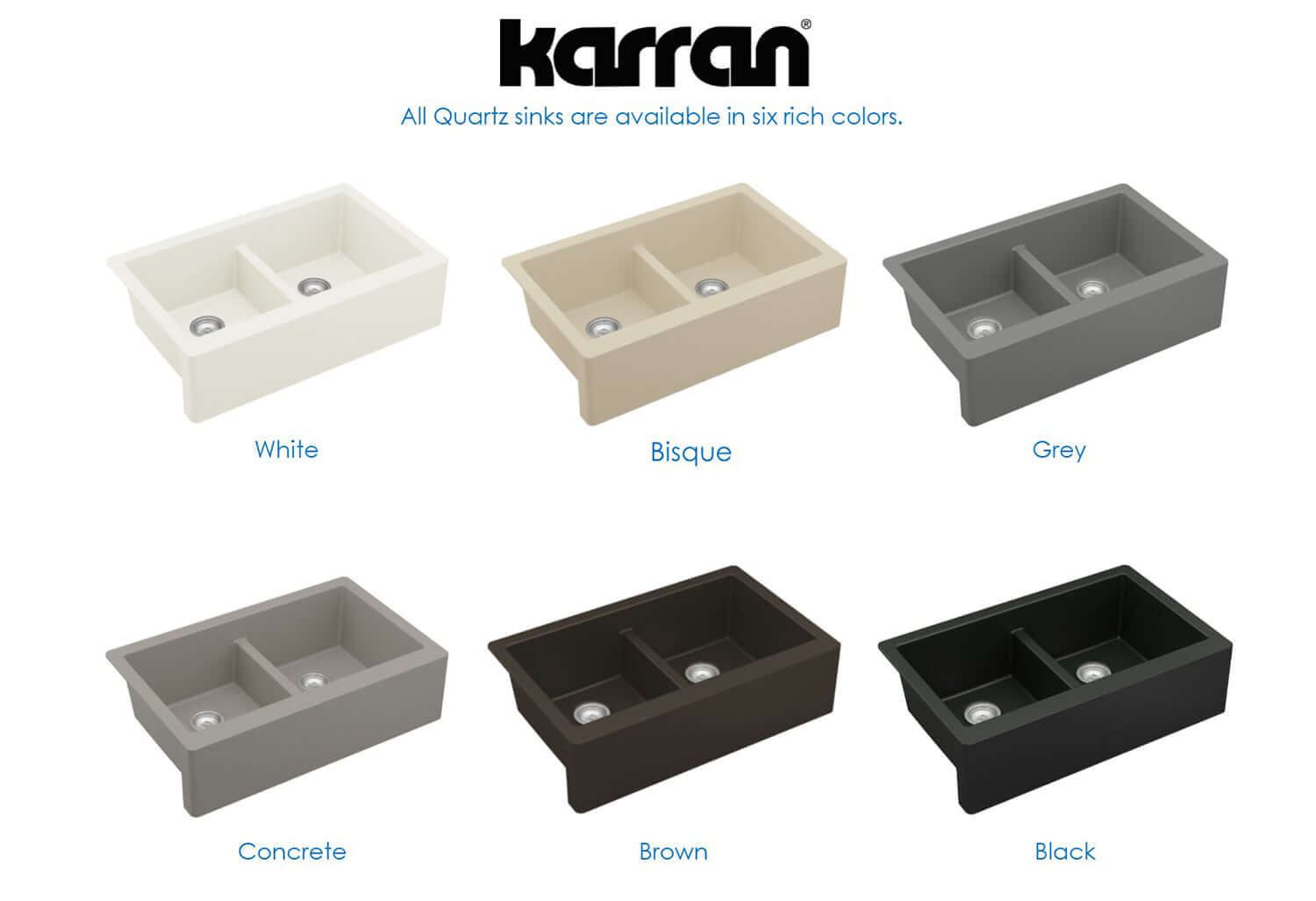 Alternate Image for Karran 34" Quartz Composite Farmhouse Sink, 50/50 Double Bowl, Bisque, QA-750-BI-PK1