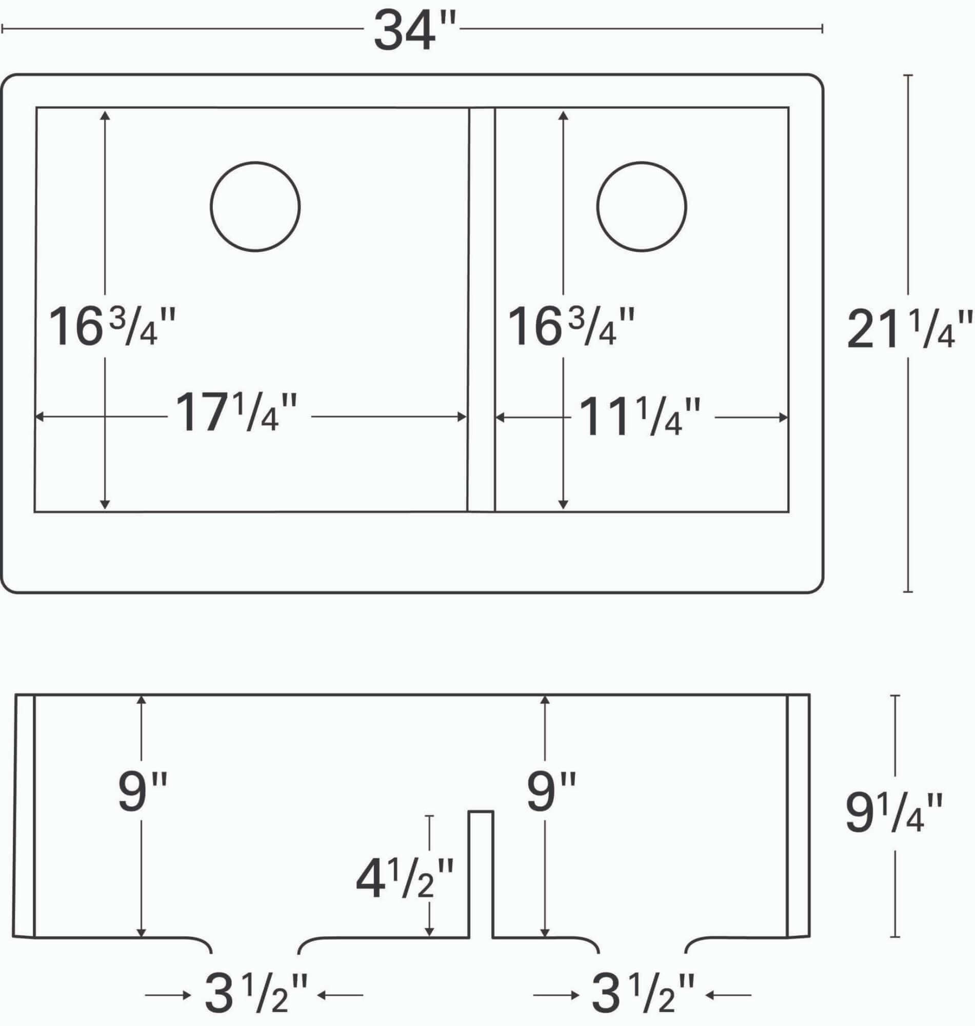 Alternate Image for Karran 34" Quartz Composite Farmhouse Sink, 60/40 Double Bowl, White, QA-760-WH-PK1