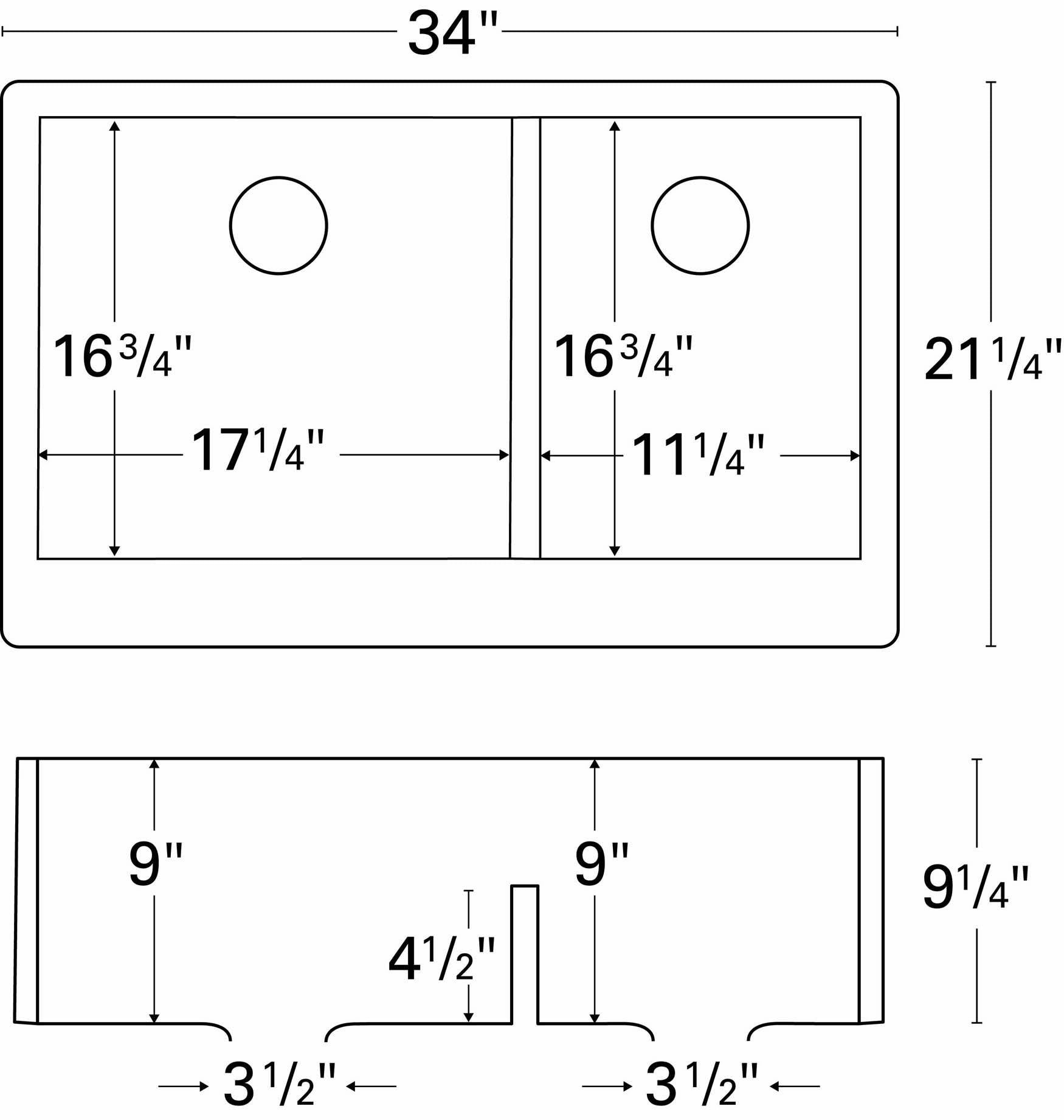 Alternate Image for Karran 34" Quartz Composite Farmhouse Sink, 60/40 Double Bowl, Concrete, QA-760-CN