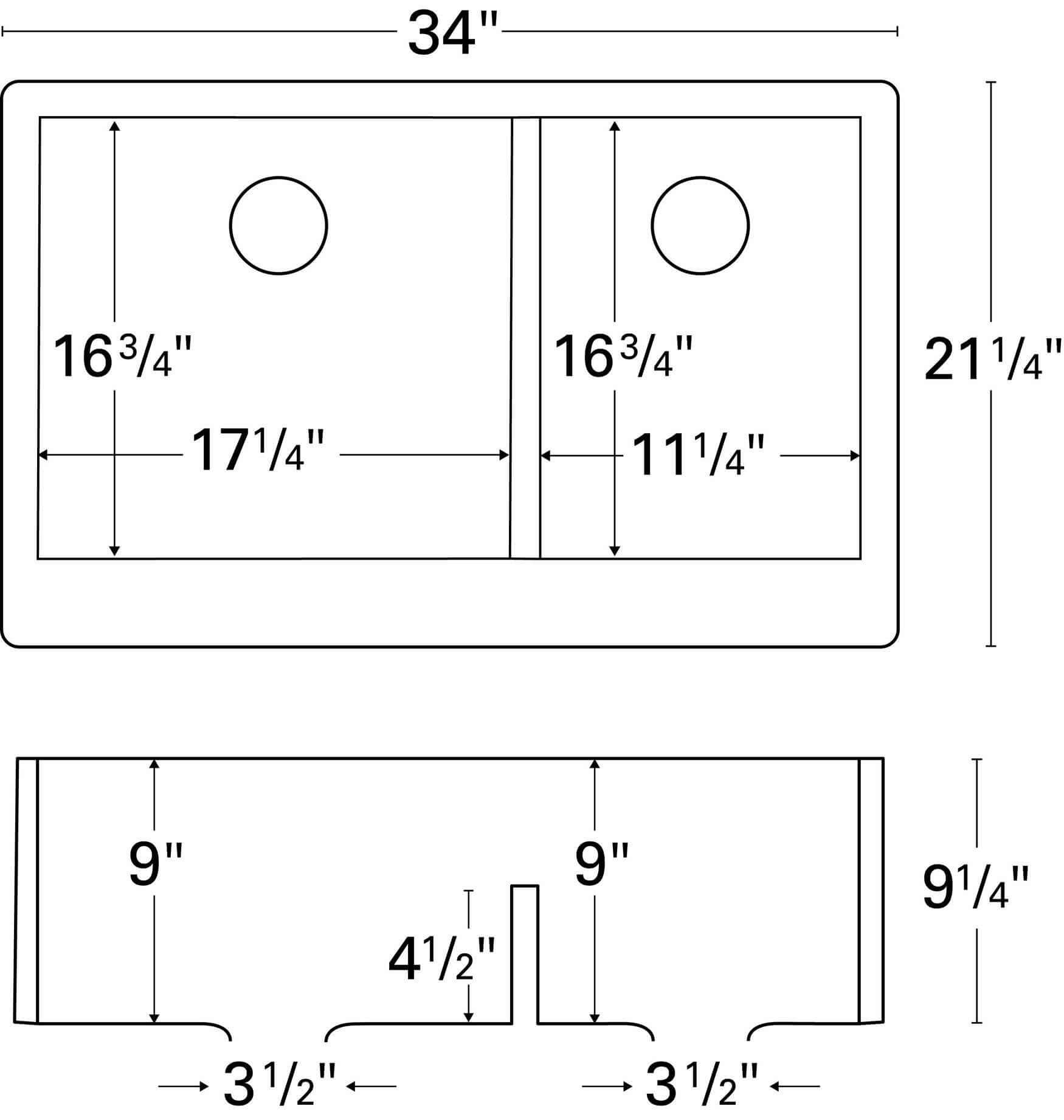 Alternate Image for Karran 34" Quartz Composite Farmhouse Sink, 60/40 Double Bowl, Concrete, QA-760-CN