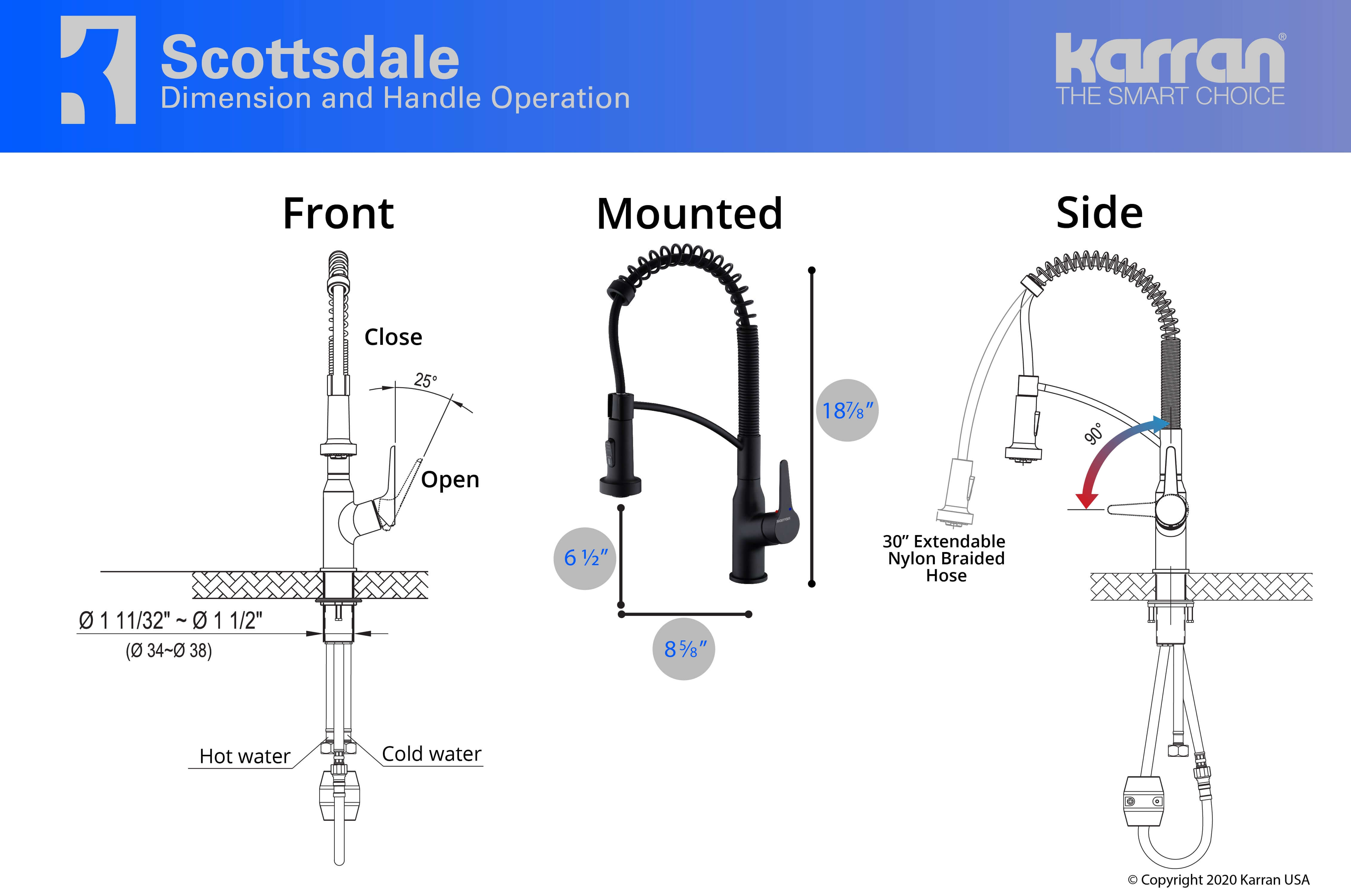 Alternate Image for Karran 34" Quartz Composite Farmhouse Sink with Matte Black Faucet and Accessories, White, QA740WH210MB