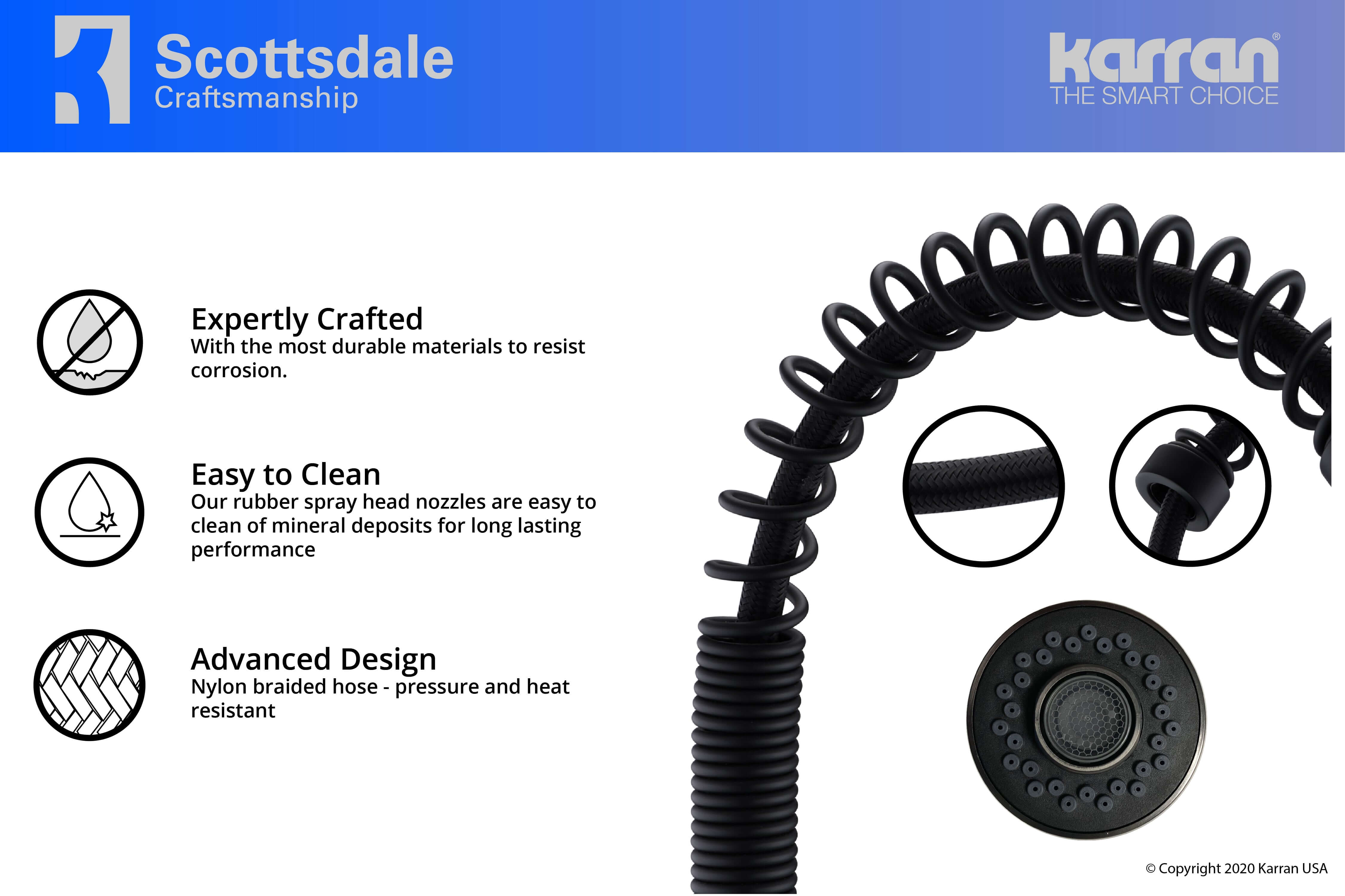 Alternate Image for Karran 34" Quartz Composite Farmhouse Sink with Matte Black Faucet and Accessories, White, QA740WH210MB