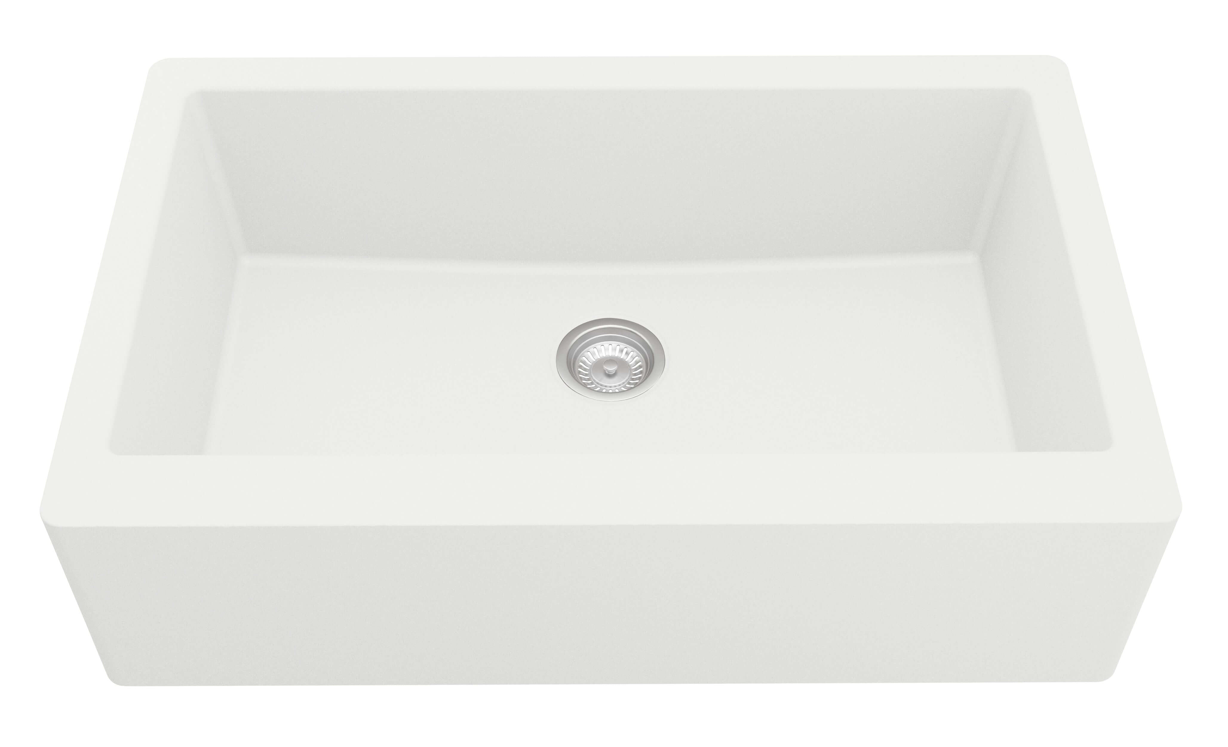 Alternate Image for Karran 34" Quartz Composite Farmhouse Sink with Stainless Steel Faucet and Accessories, White, QA740WH210SS
