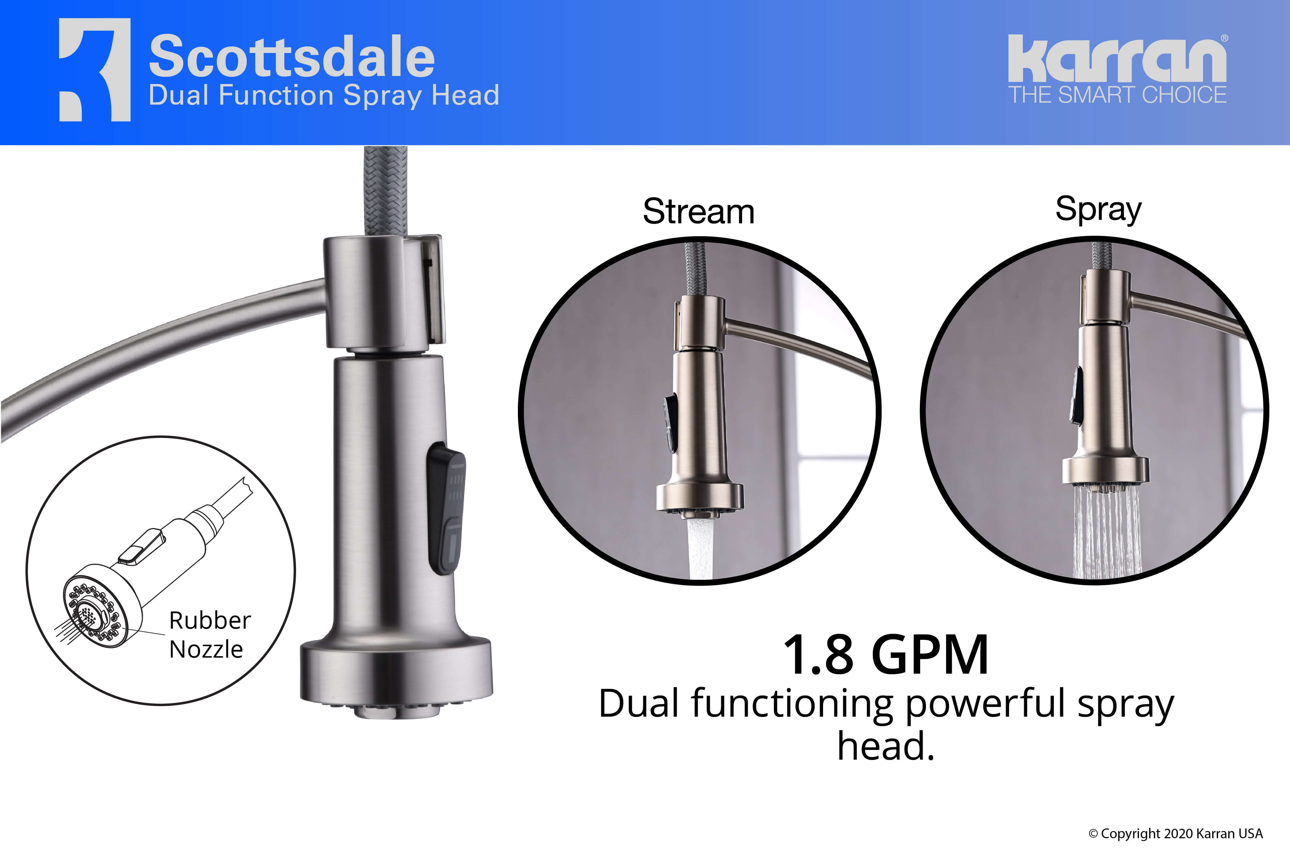 Alternate Image for Karran 34" Quartz Composite Farmhouse Sink with Stainless Steel Faucet and Accessories, White, QA740WH210SS