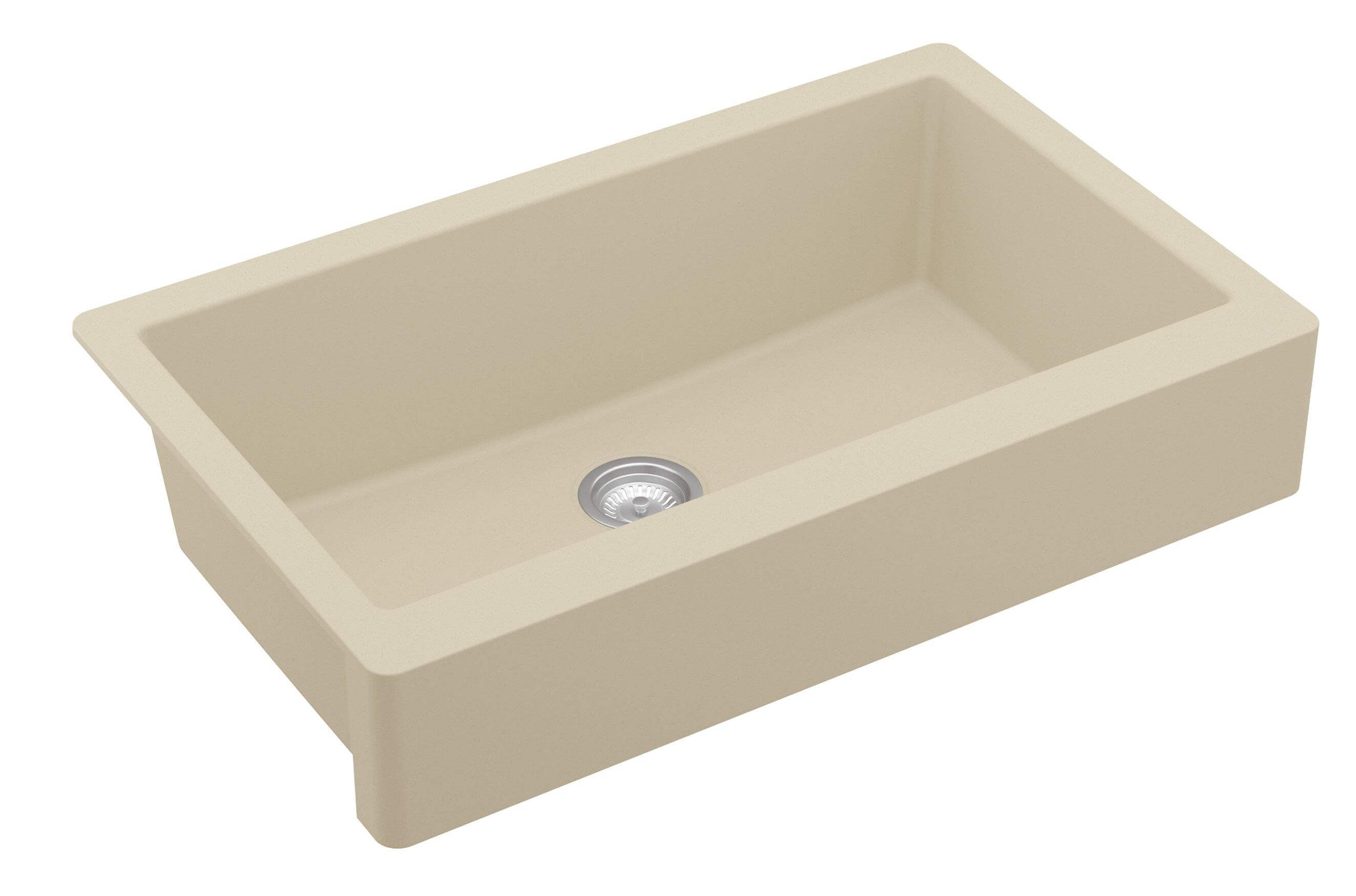 Alternate Image for Karran 34" Quartz Composite Retrofit Farmhouse Sink, Bisque, QAR-740-BI