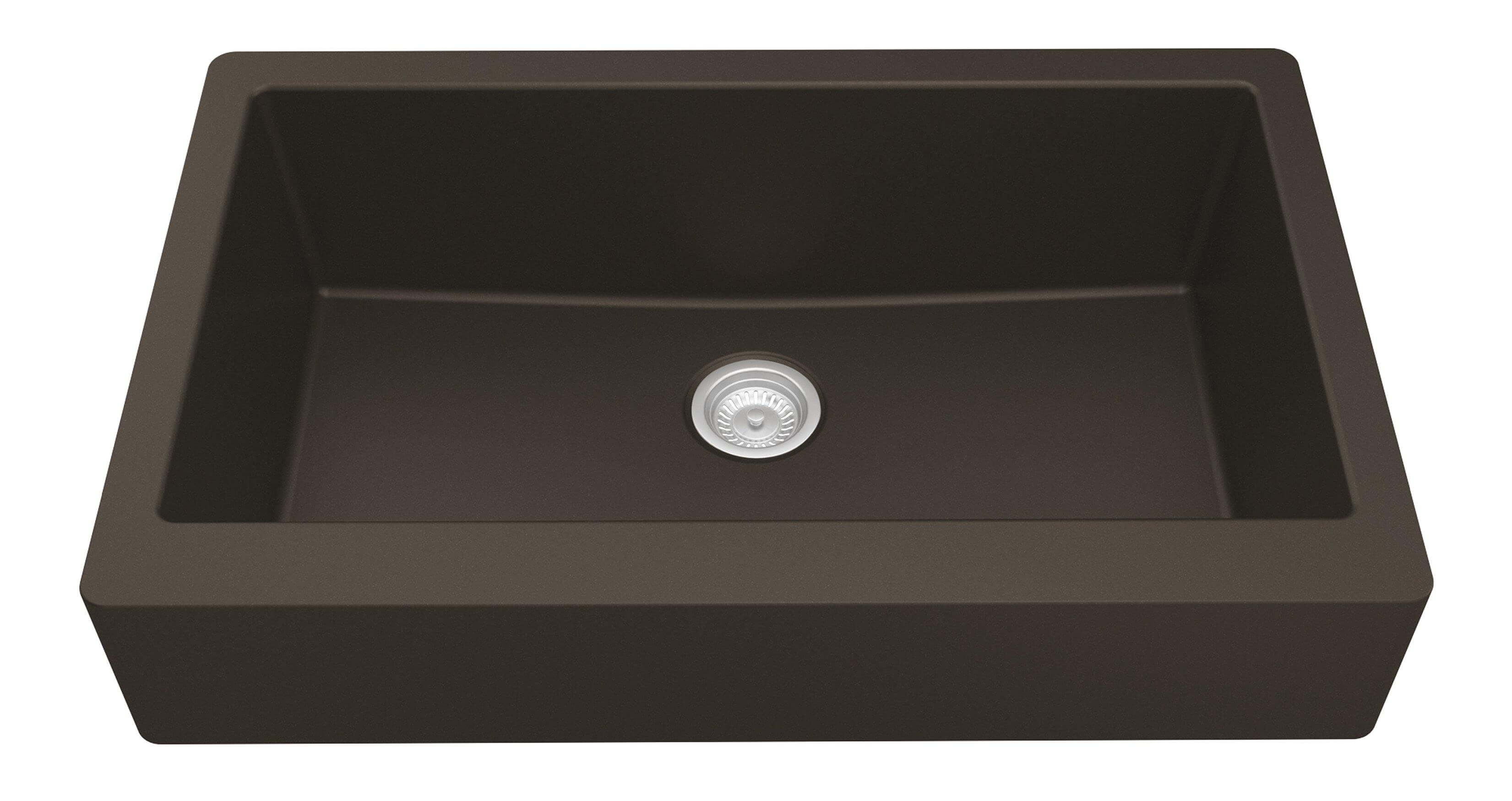 Alternate Image for Karran 34" Quartz Composite Retrofit Farmhouse Sink, Brown, QAR-740-BR