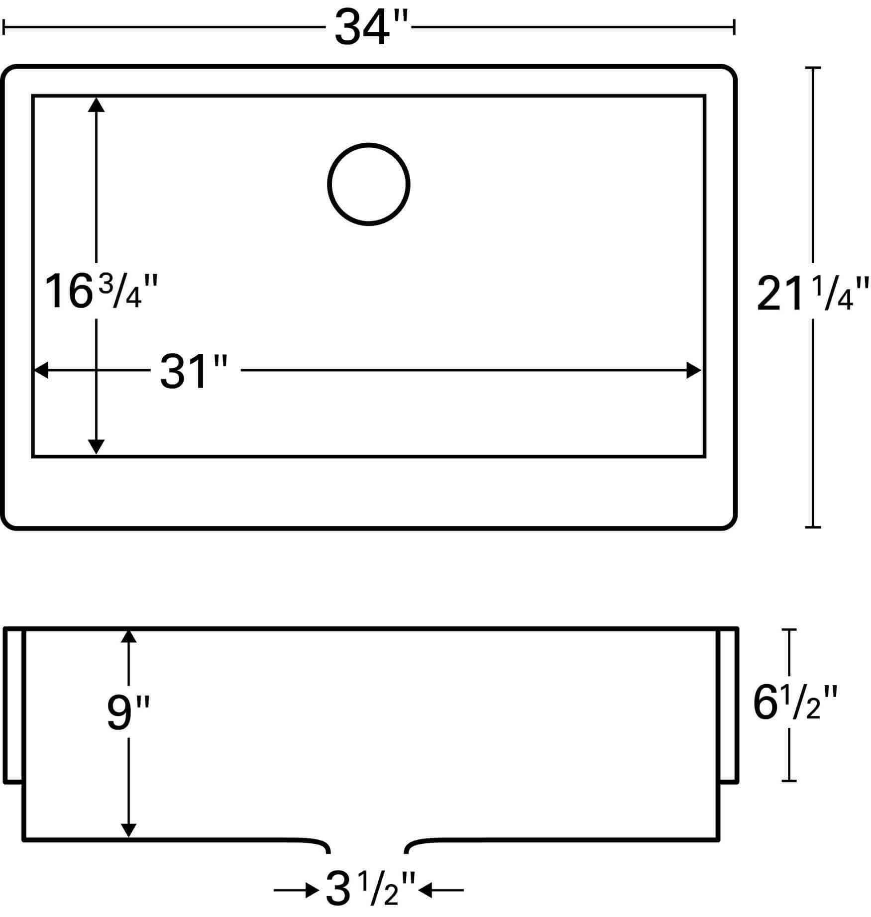 Alternate Image for Karran 34" Quartz Composite Retrofit Farmhouse Sink, White, QAR-740-WH