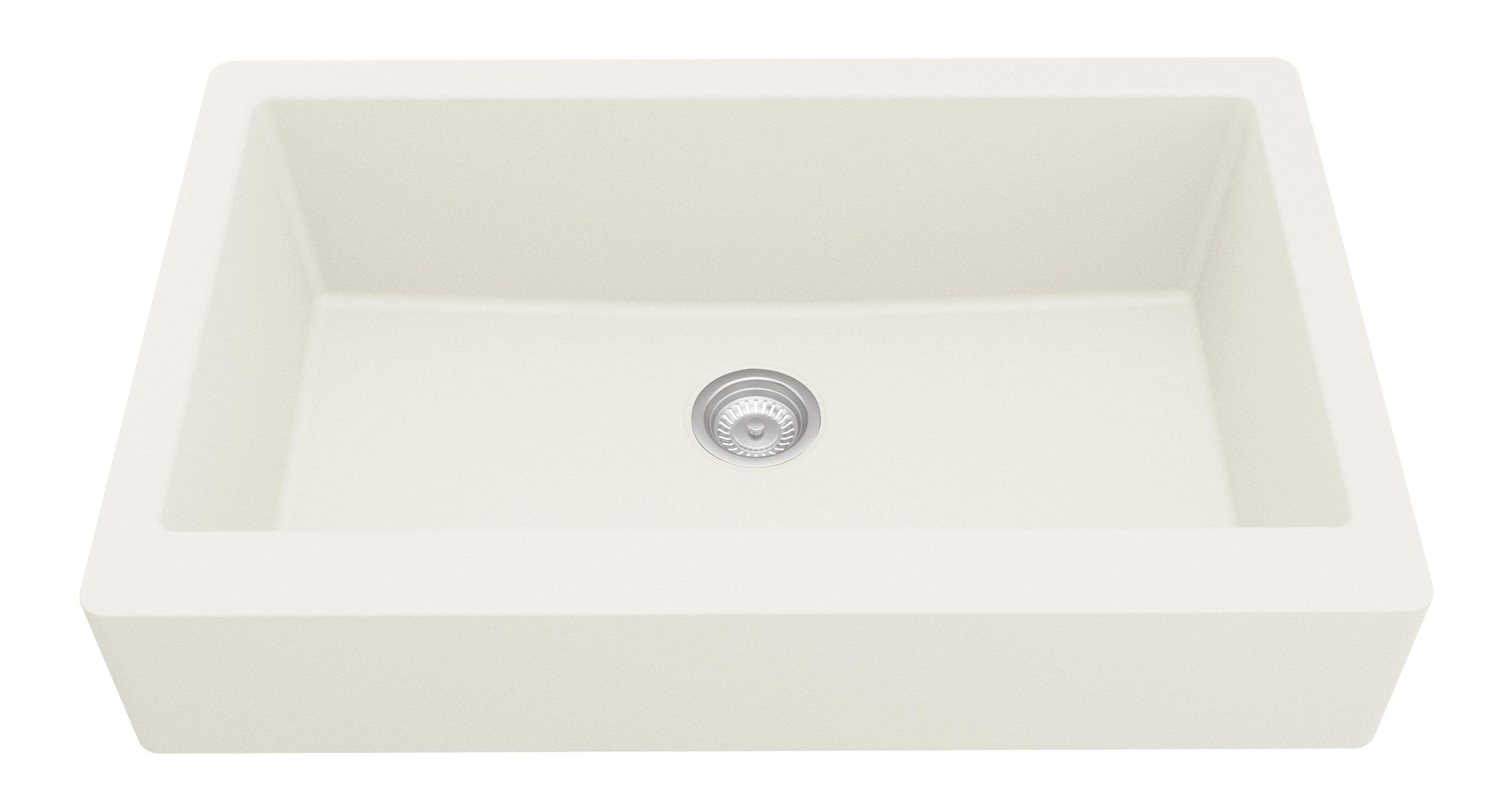 Alternate Image for Karran 34" Quartz Composite Retrofit Farmhouse Sink, White, QAR-740-WH