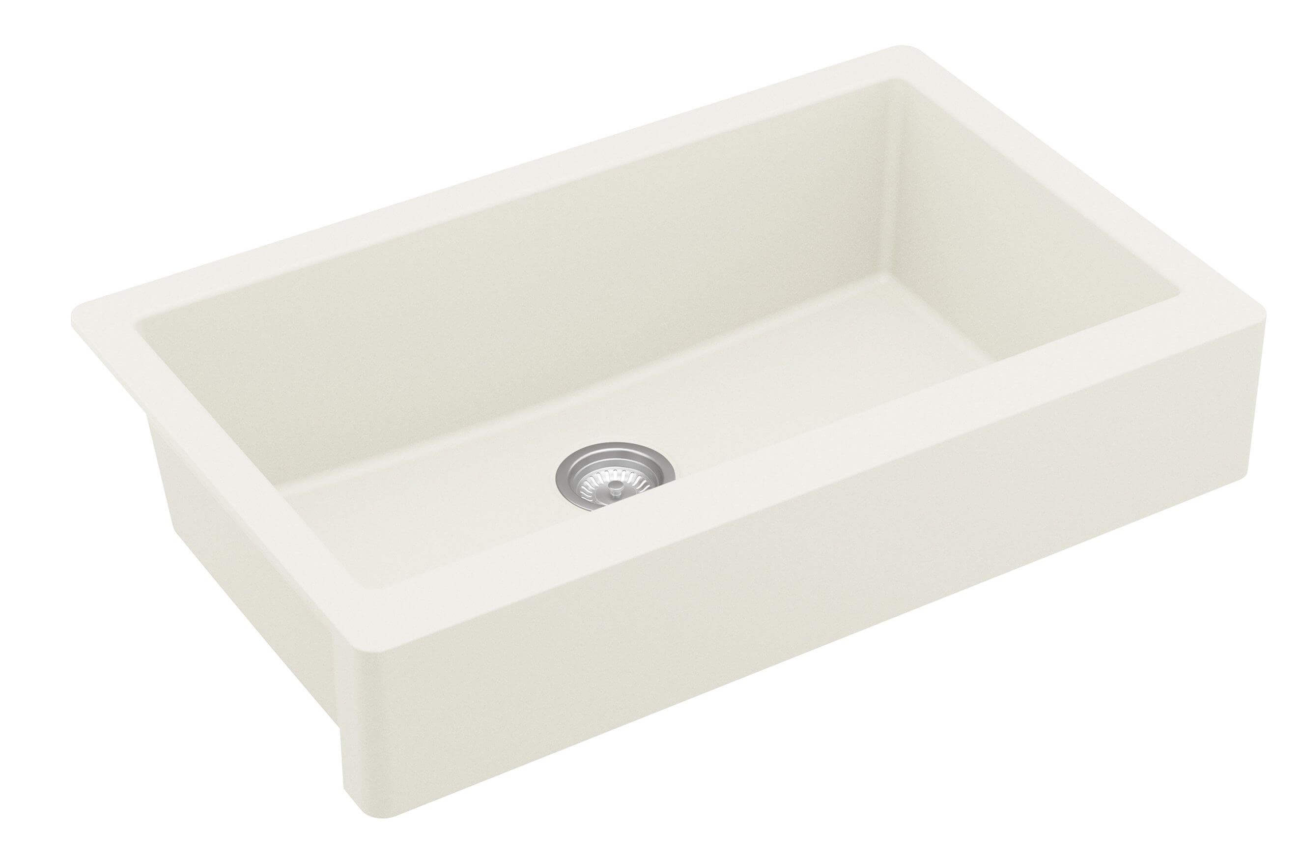 Alternate Image for Karran 34" Quartz Composite Retrofit Farmhouse Sink, White, QAR-740-WH