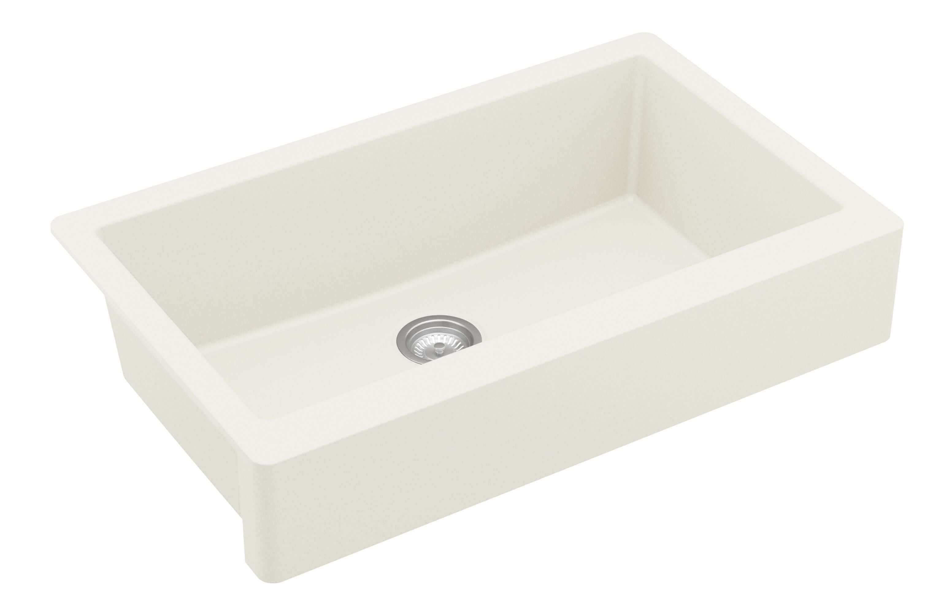 Alternate Image for Karran 34" Quartz Composite Retrofit Farmhouse Sink, White, QAR-740-WH-PK1