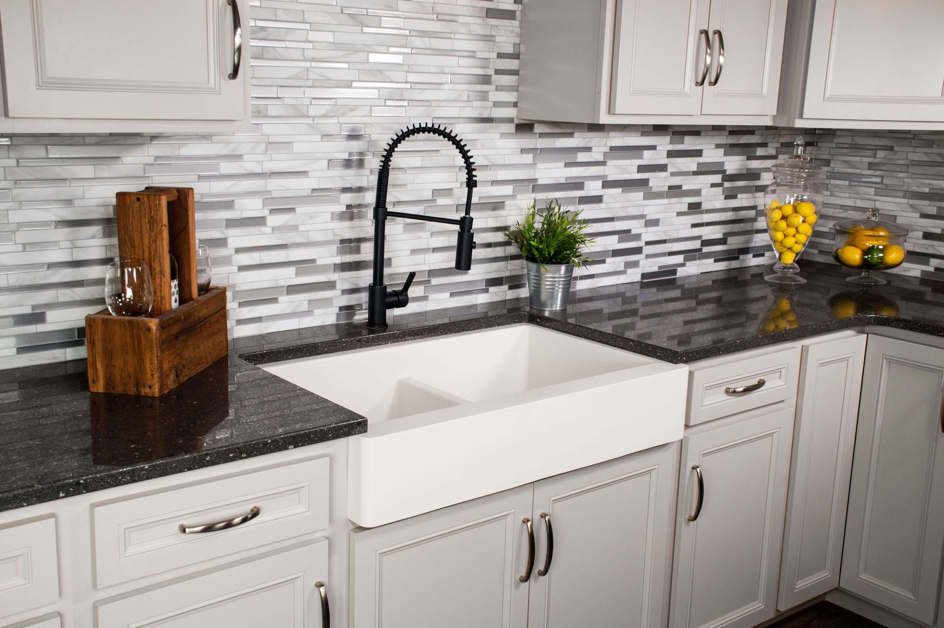 Alternate Image for Karran 34" Quartz Composite Retrofit Farmhouse Sink, 50/50 Double Bowl, White, QAR-750-WH-PK1