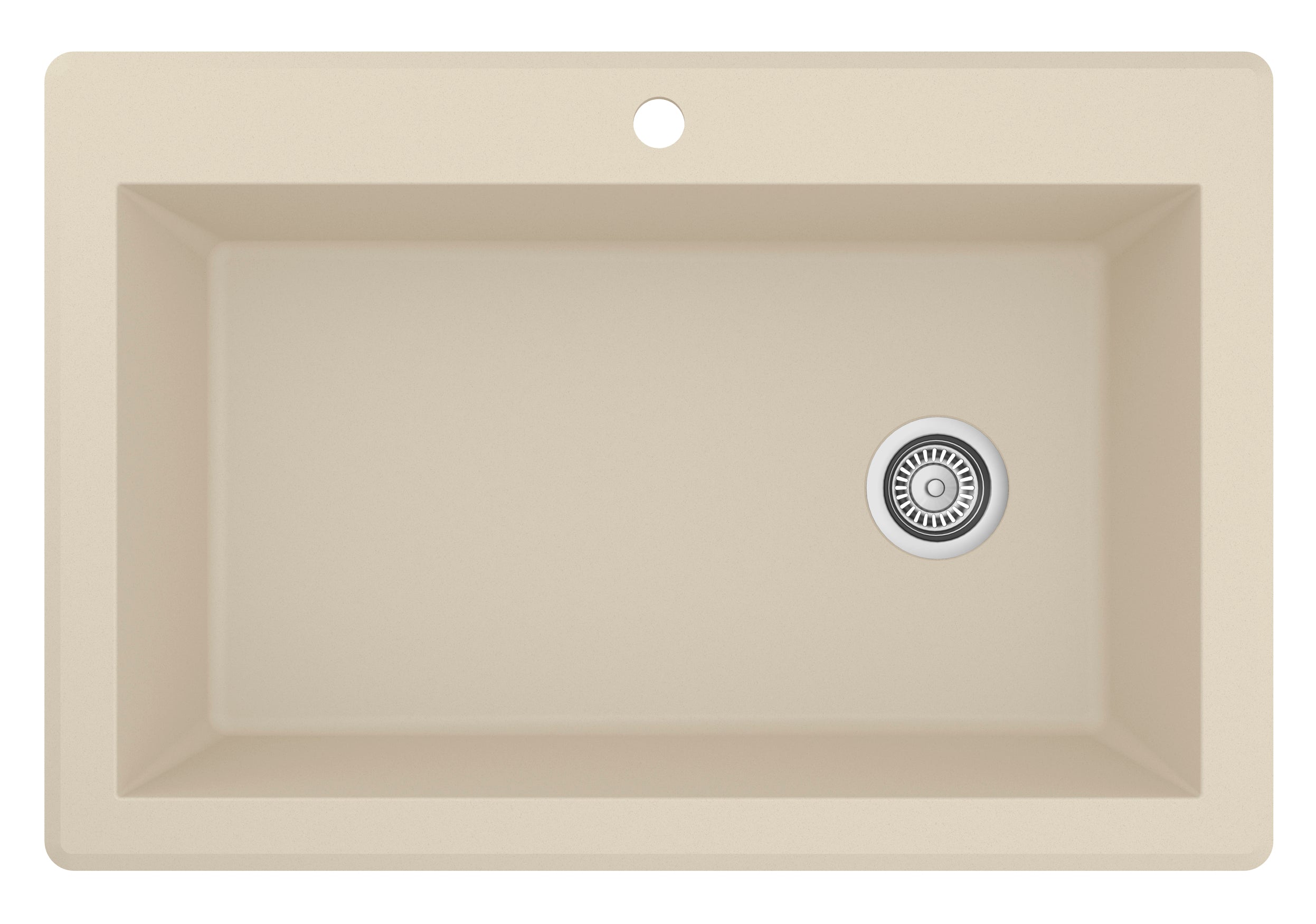 Karran 33" Drop In/Topmount Quartz Composite Kitchen Sink, Bisque, QT-670-BI